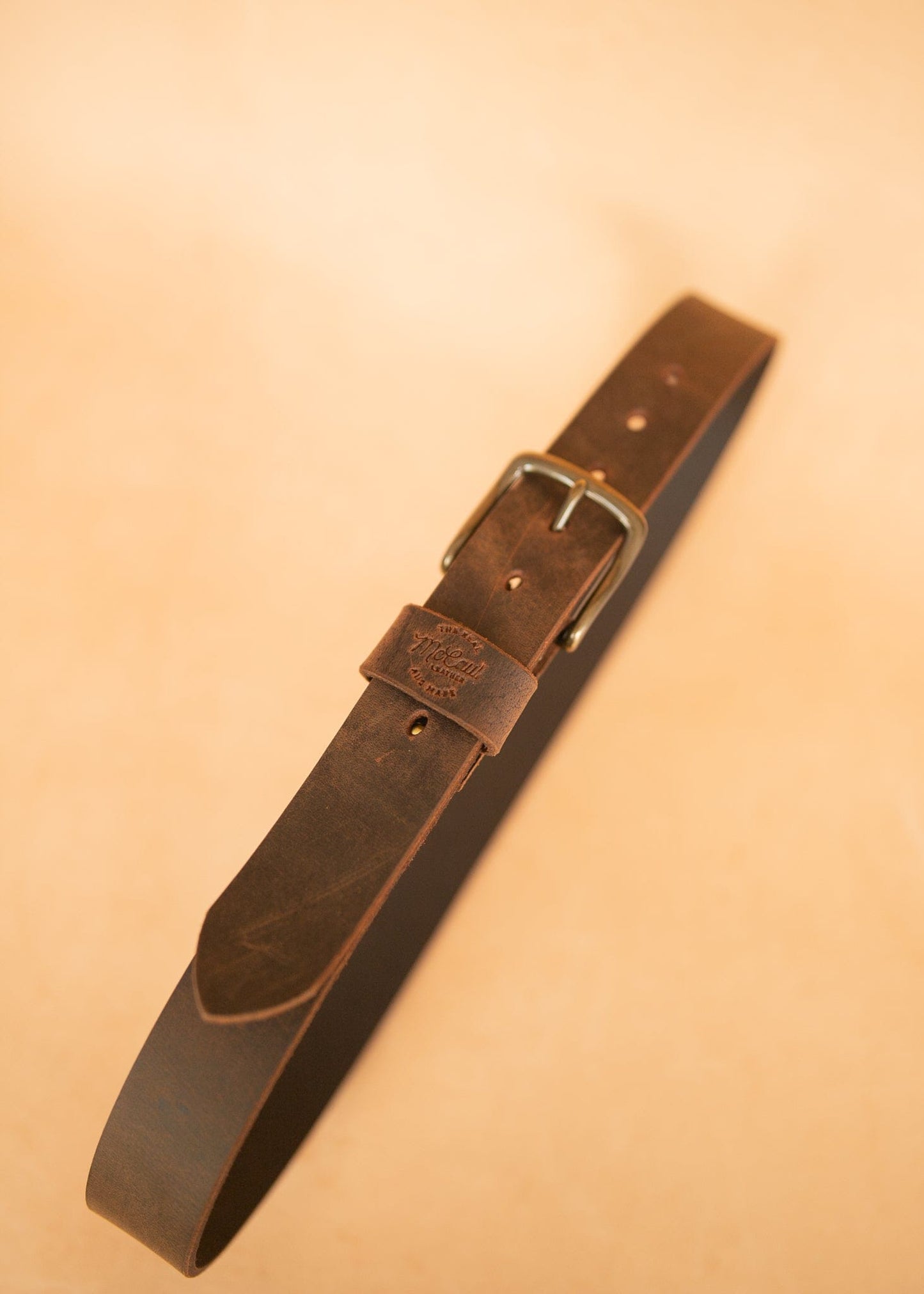 The Real McCaul Leathergoods Belts Legacy Casual Belt 38mm - Rustic Brown Australian Made Australian Owned Solid Leather Men's Belt - Handmade in Australia - Rustic Brown - Brass Buckle
