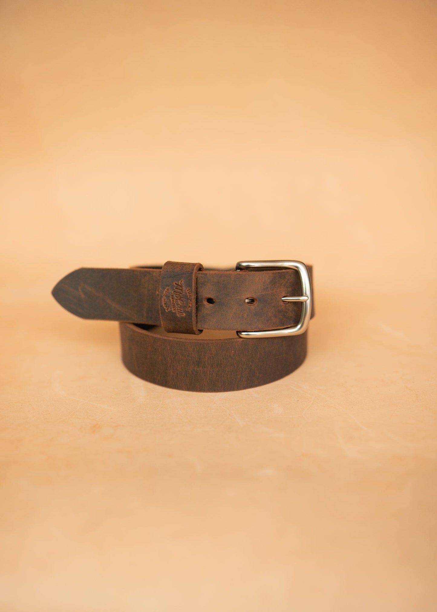 The Real McCaul Leathergoods Belts Legacy Casual Belt 38mm - Rustic Brown Australian Made Australian Owned Solid Leather Men's Belt - Handmade in Australia - Rustic Brown - Brass Buckle