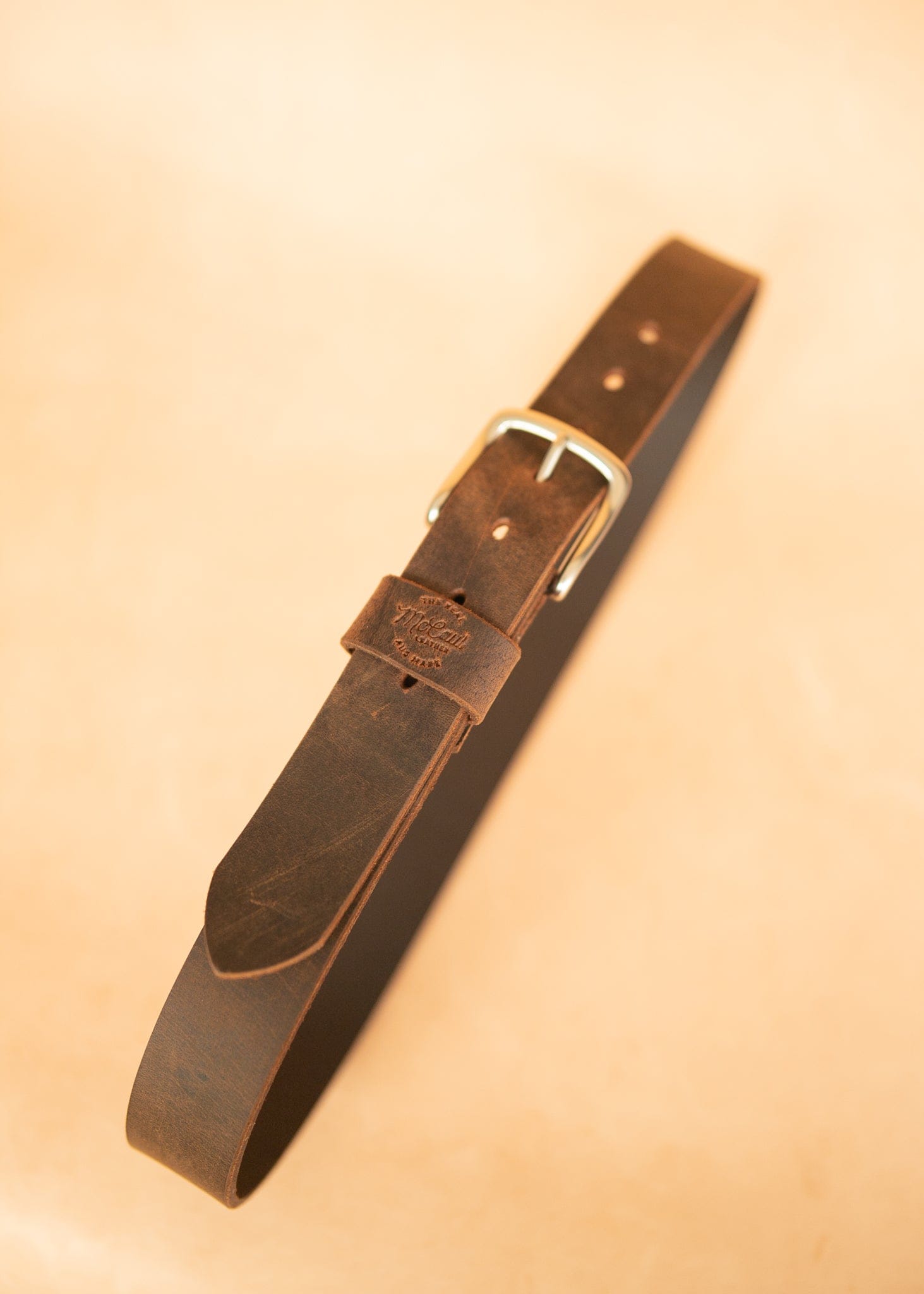 The Real McCaul Leathergoods Belts Legacy Casual Belt 38mm - Rustic Brown Australian Made Australian Owned Solid Leather Men's Belt - Handmade in Australia - Rustic Brown - Brass Buckle