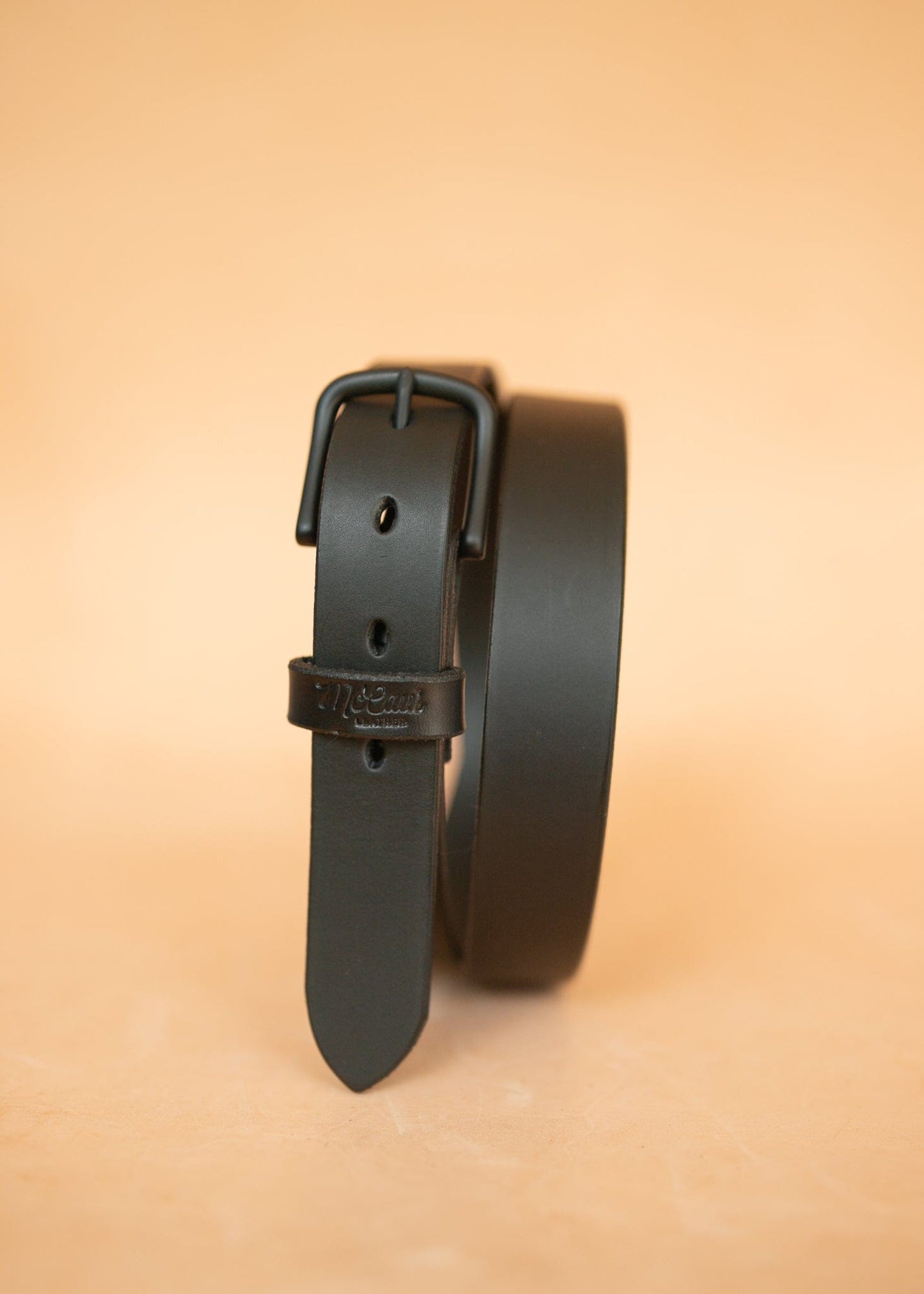 The Real McCaul Leathergoods Belts Midnight Legacy Belt 32mm - Black Australian Made Australian Owned Solid Leather Men's Belt - Handmade in Australia - Brass Buckle