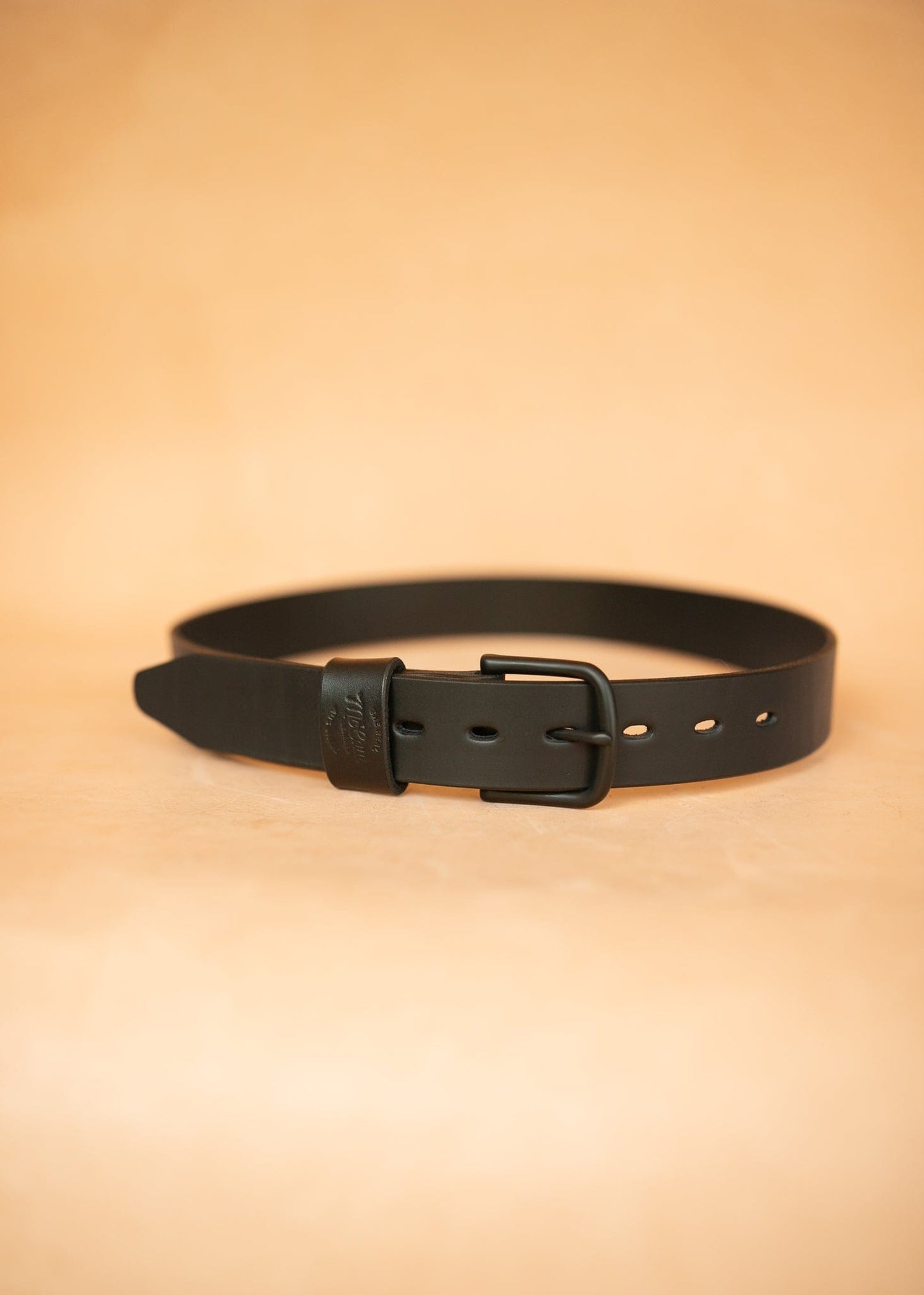 The Real McCaul Leathergoods Belts Midnight Legacy Belt 38mm - Black Australian Made Australian Owned Solid Leather Men's Belt - Handmade in Australia - Black - Brass Buckle
