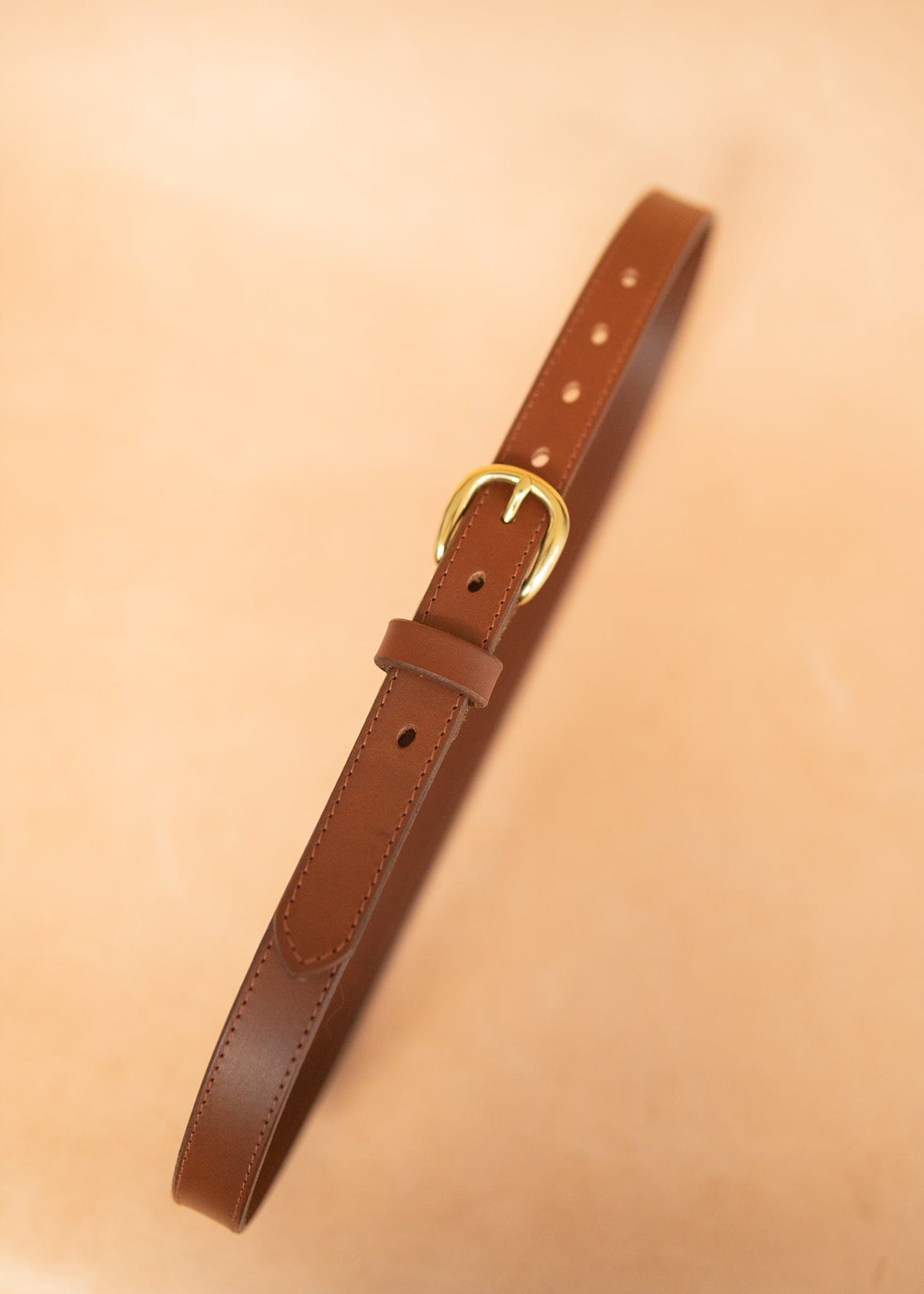 The Real McCaul Leathergoods Belts Narrow 25mm Belt - Stitched - Tan Australian Made Australian Owned Australian Made 25mm Narrow Leather Belt - Tan
