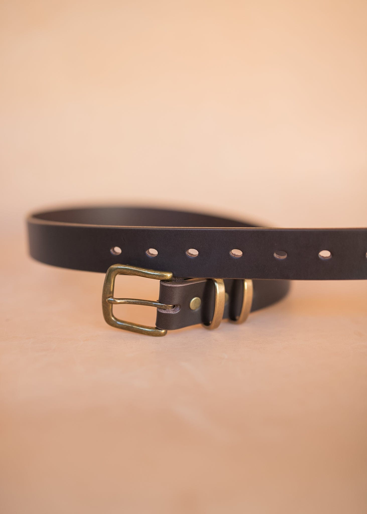 The Real McCaul Leathergoods Belts Plain 32mm Belt - Double Keeper - Dark Brown Australian Made Australian Owned Solid Leather Men's Belt - Handmade in Australia - Brass Buckle