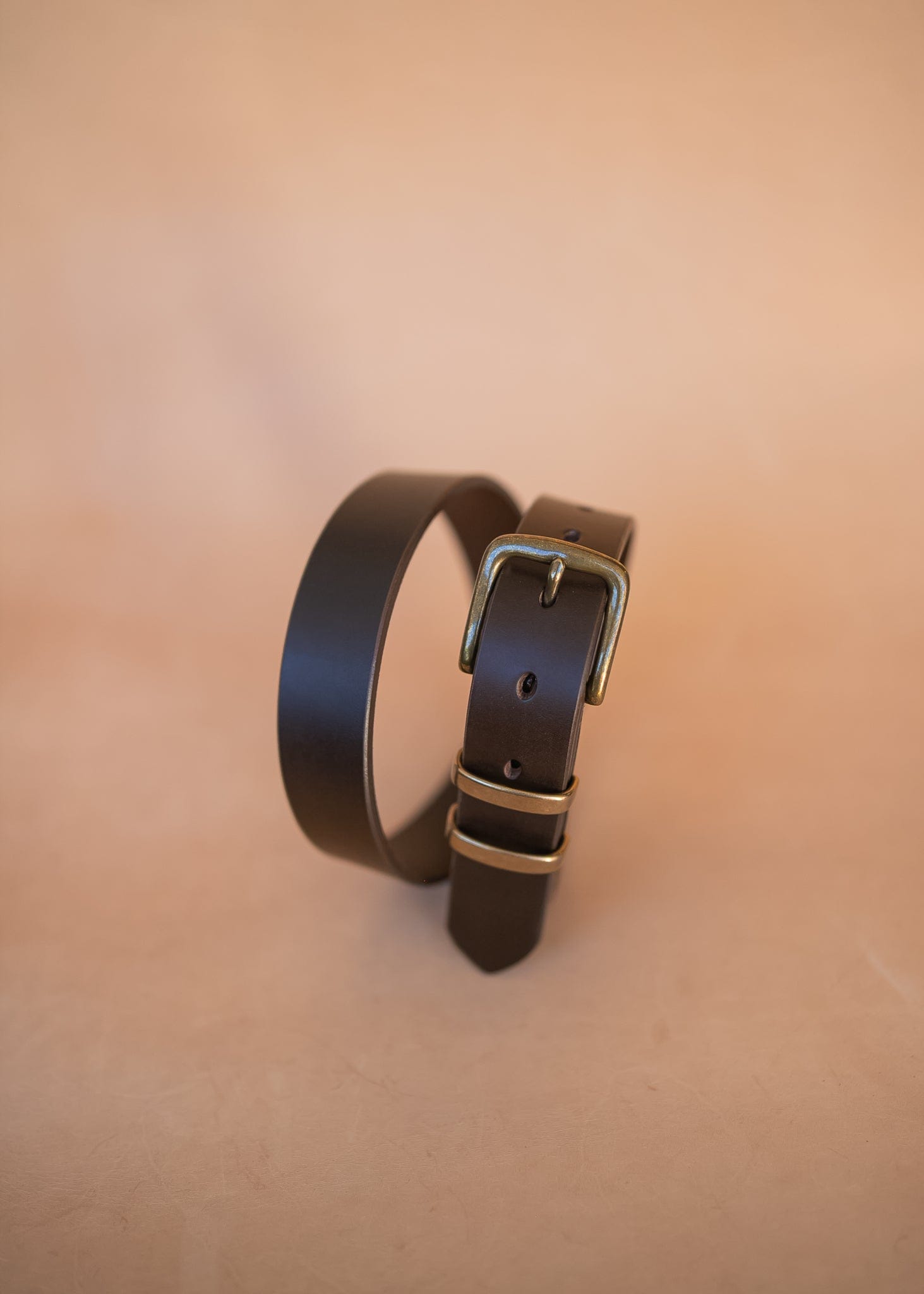 The Real McCaul Leathergoods Belts Plain 32mm Belt - Double Keeper - Dark Brown Australian Made Australian Owned Solid Leather Men's Belt - Handmade in Australia - Brass Buckle
