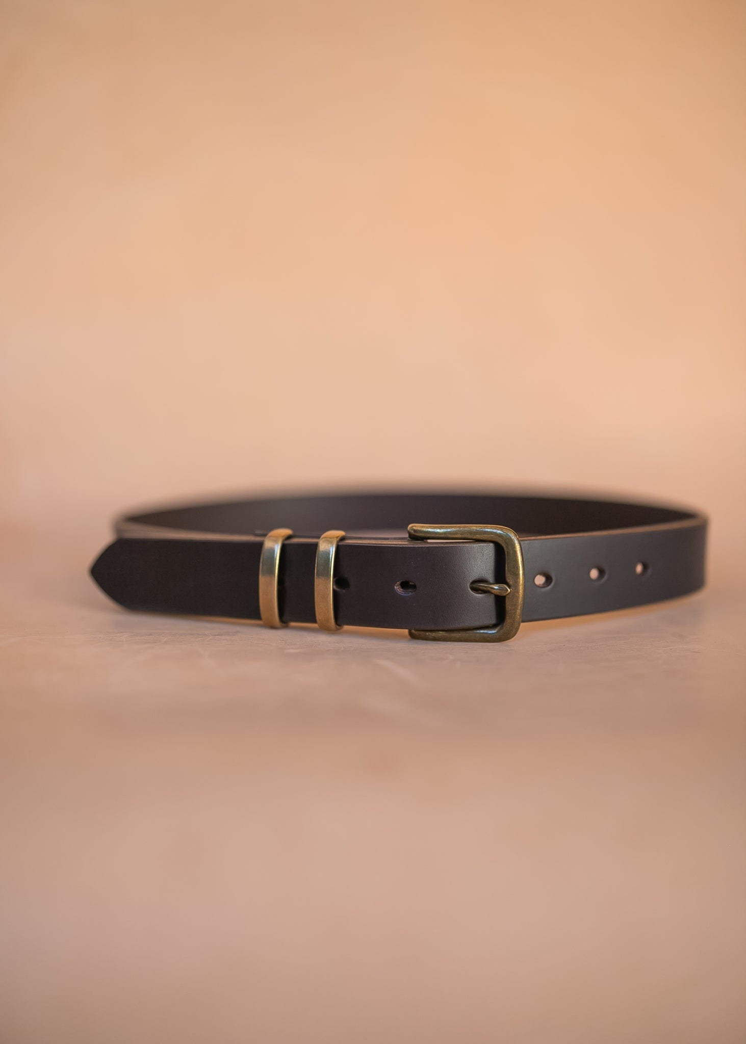 The Real McCaul Leathergoods Belts Plain 32mm Belt - Double Keeper - Dark Brown Australian Made Australian Owned Solid Leather Men's Belt - Handmade in Australia - Brass Buckle