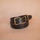 The Real McCaul Leathergoods Belts Plain 32mm Belt - Double Keeper - Dark Brown Australian Made Australian Owned Solid Leather Men's Belt - Handmade in Australia - Brass Buckle