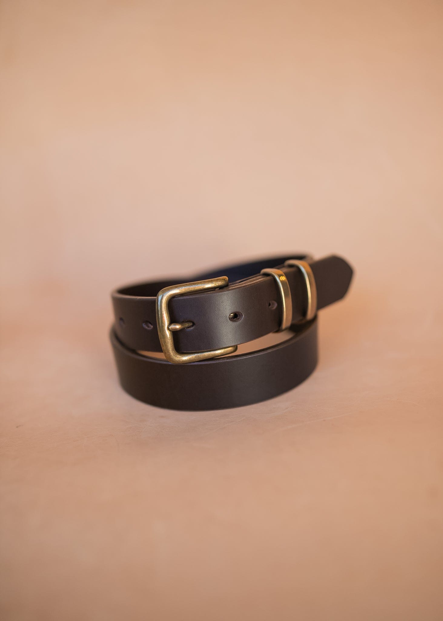 The Real McCaul Leathergoods Belts Plain 32mm Belt - Double Keeper - Dark Brown Australian Made Australian Owned Solid Leather Men's Belt - Handmade in Australia - Brass Buckle