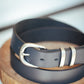 The Real McCaul Leathergoods Belts Plain 32mm Belt - Double Keeper - Navy Australian Made Australian Owned Solid Leather Men's Belt - Handmade in Australia - Brass Buckle