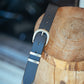 The Real McCaul Leathergoods Belts Plain 32mm Belt - Double Keeper - Navy Australian Made Australian Owned Solid Leather Men's Belt - Handmade in Australia - Brass Buckle