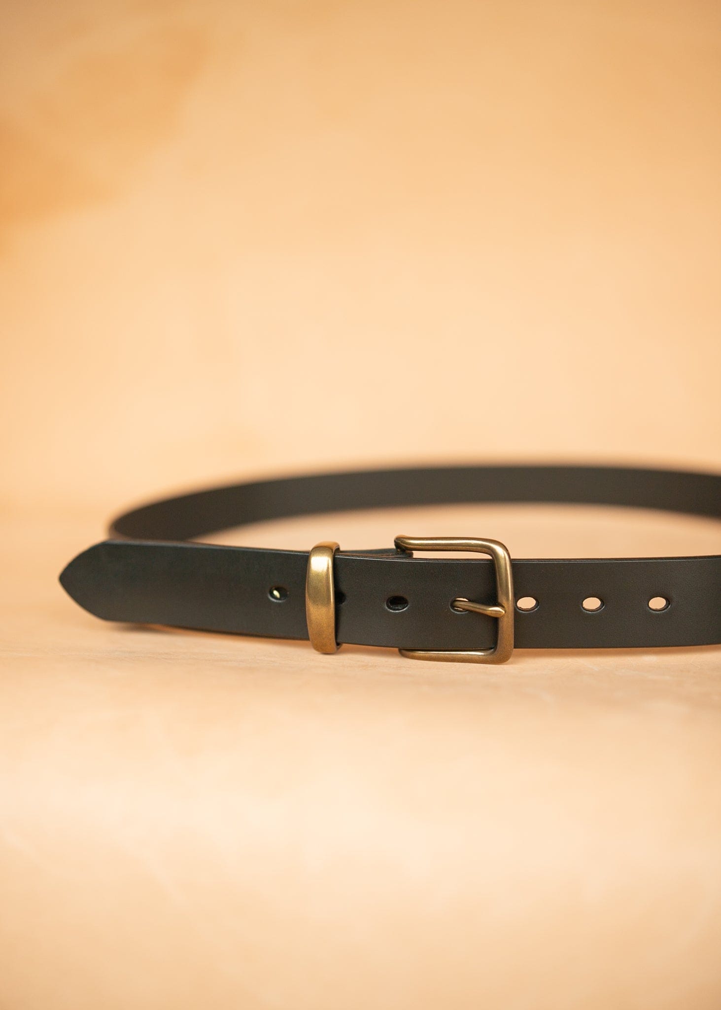The Real McCaul Leathergoods Belts Plain 38mm Belt - Black Australian Made Australian Owned Solid Leather Men's Belt - Handmade in Australia - Black - Brass Buckle