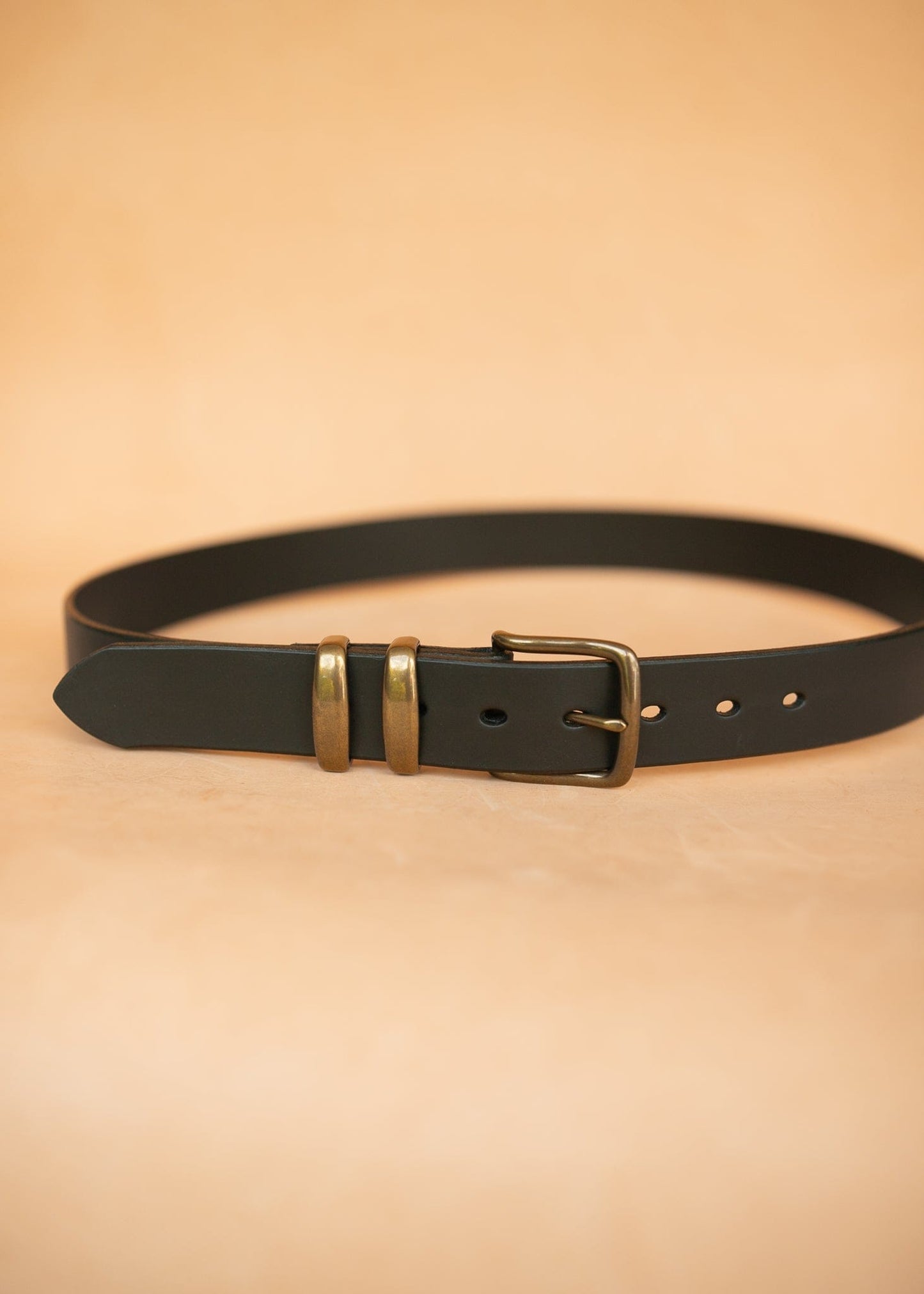 The Real McCaul Leathergoods Belts Plain 38mm Belt - Double Keeper - Black Australian Made Australian Owned Genuine Solid Cowhide Leather Belt - Handmade in Australia