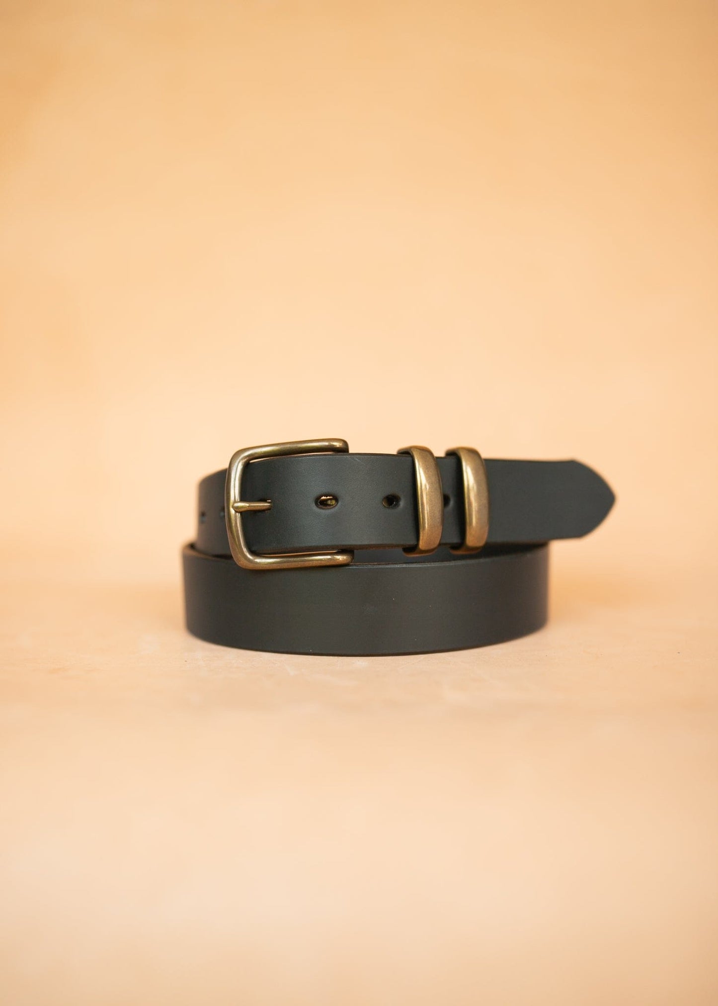 The Real McCaul Leathergoods Belts Plain 38mm Belt - Double Keeper - Black Australian Made Australian Owned Genuine Solid Cowhide Leather Belt - Handmade in Australia