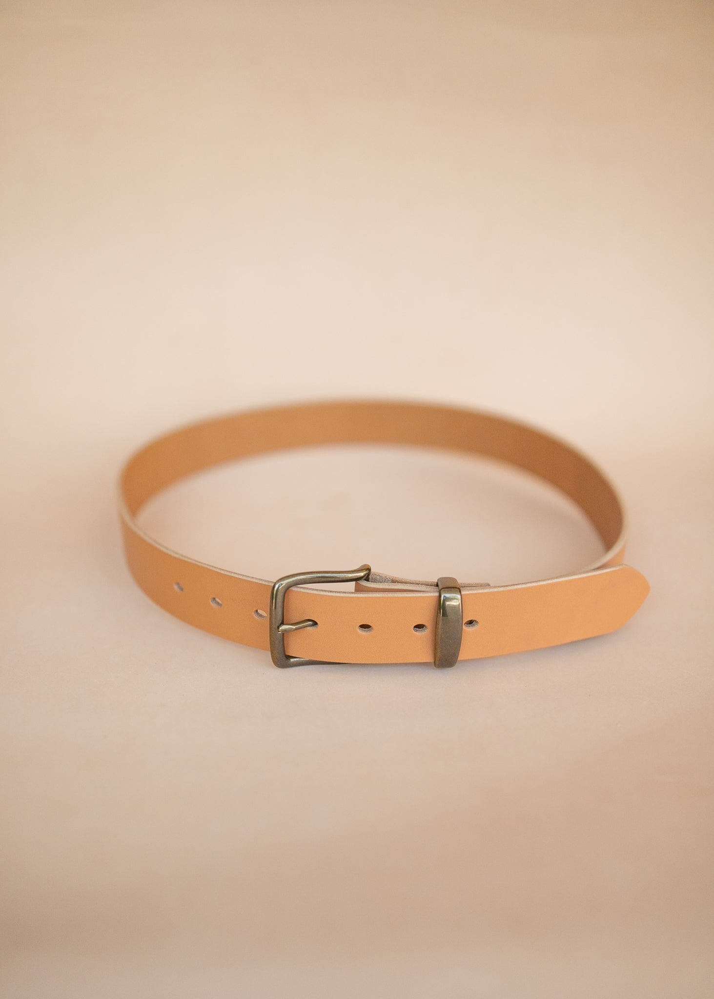 The Real McCaul Leathergoods Belts Plain 38mm Belt - Natural Australian Made Australian Owned Solid Leather Men's Belt - Handmade in Australia - Natural - Brass Buckle