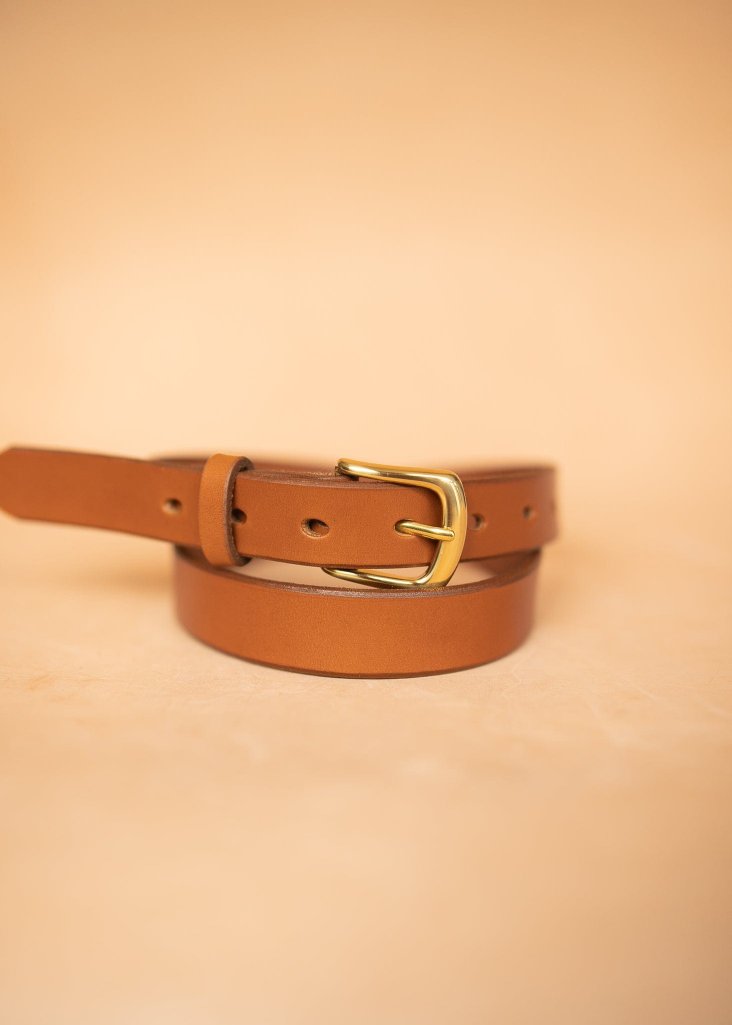 The Real McCaul Leathergoods Belts Plain Narrow 25mm Belt - Tan Australian Made Australian Owned Australian Made 25mm Narrow Leather Belt - Tan
