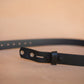 The Real McCaul Leathergoods Belts Press Stud Clip Belt 38mm- Black Australian Made Australian Owned Solid Leather Men's Belt - Handmade in Australia - Black - Brass Buckle