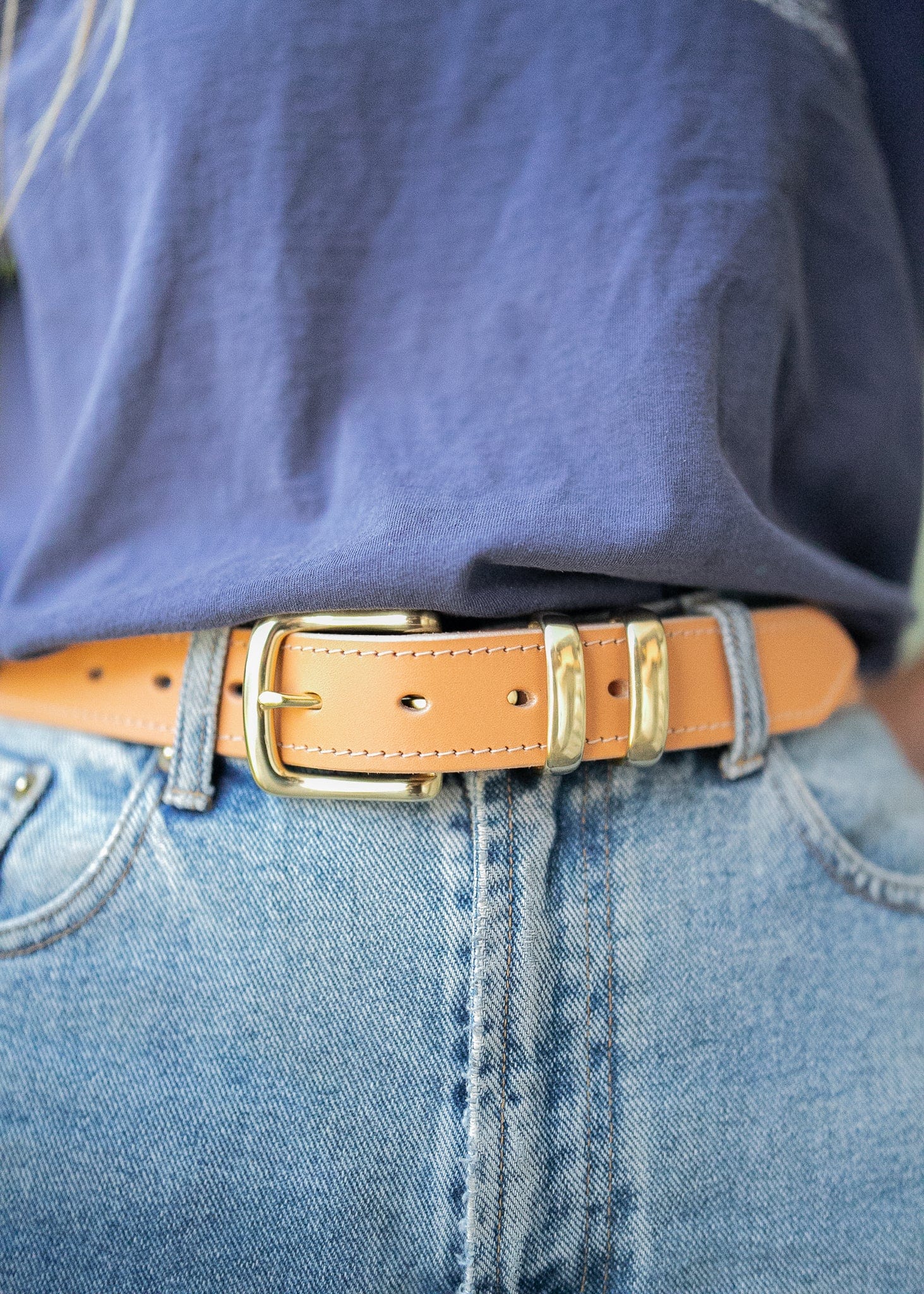 The Real McCaul Leathergoods Belts Rancher Belt 35mm - Natural Australian Made Australian Owned Australian Made Solid Leather Full Grain Rancher Belt- Brass Buckle - Natural