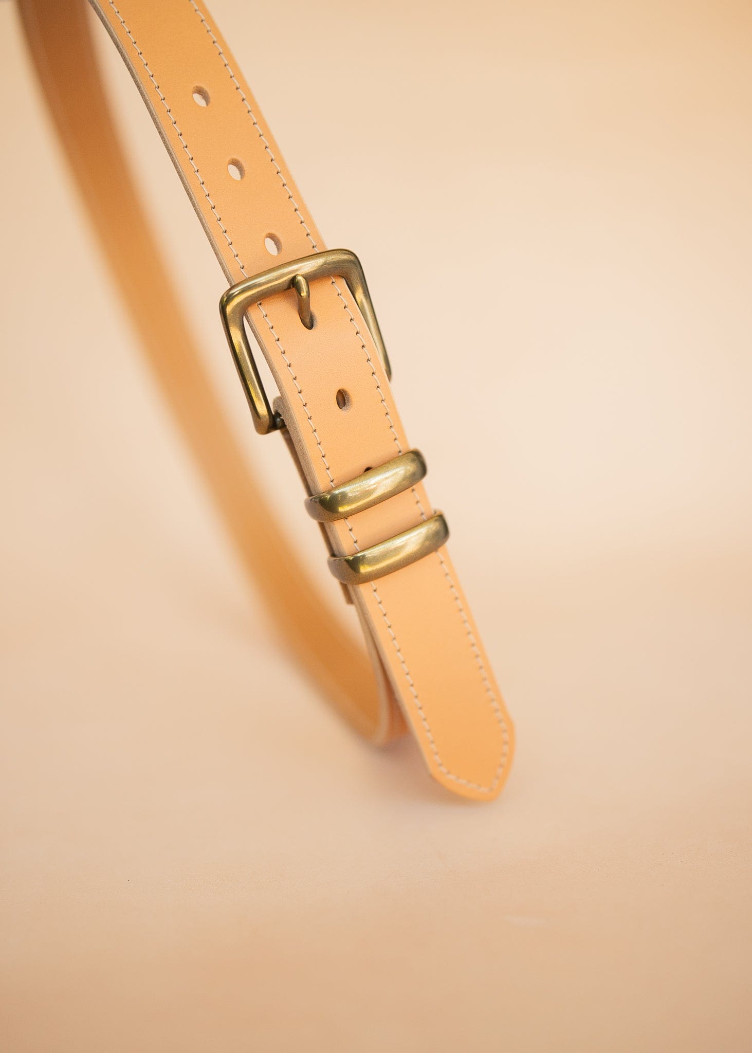 The Real McCaul Leathergoods Belts Rancher Belt 35mm - Natural Australian Made Australian Owned Australian Made Solid Leather Full Grain Rancher Belt- Brass Buckle - Natural