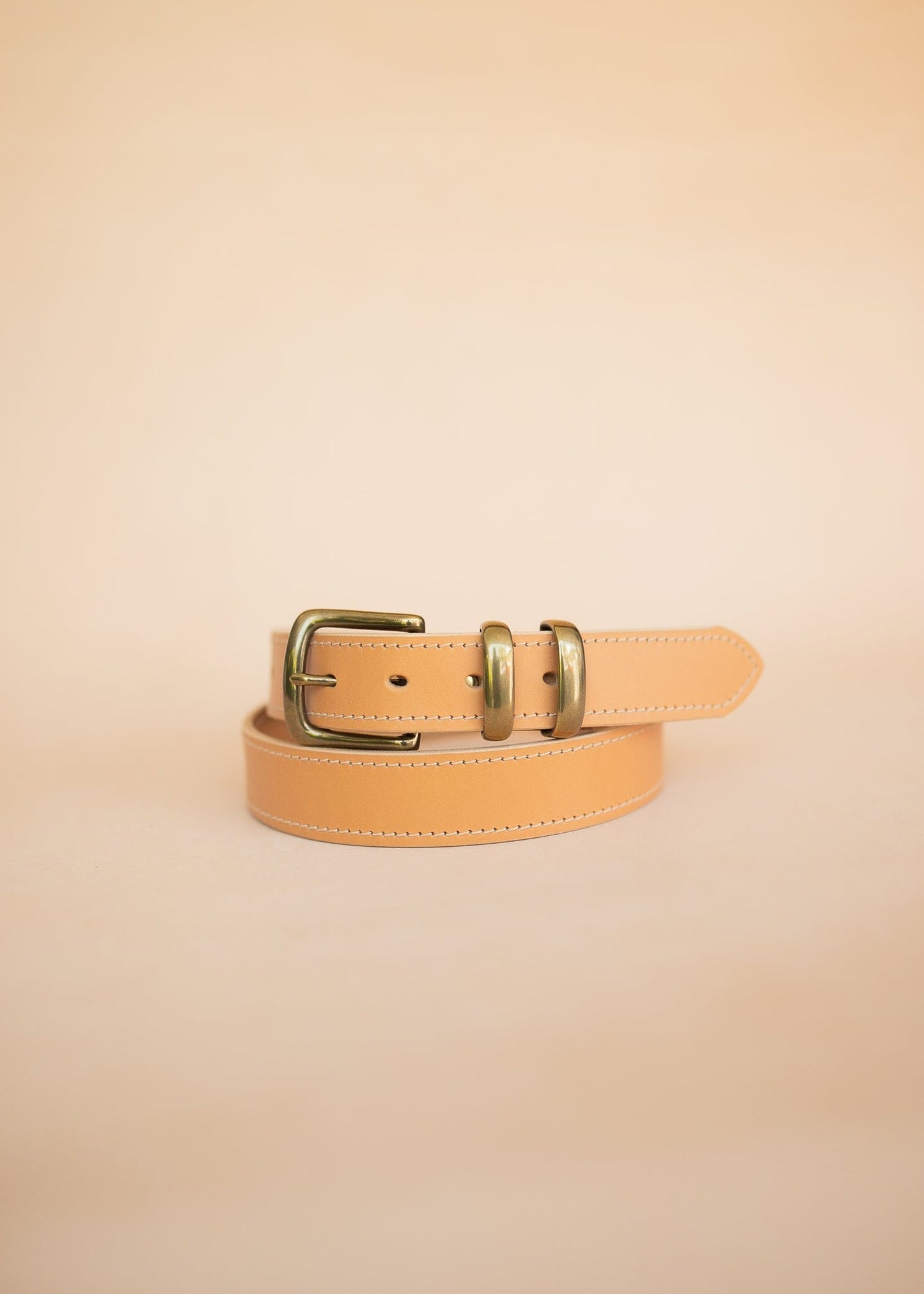 The Real McCaul Leathergoods Belts Rancher Belt 35mm - Natural Australian Made Australian Owned Australian Made Solid Leather Full Grain Rancher Belt- Brass Buckle - Natural