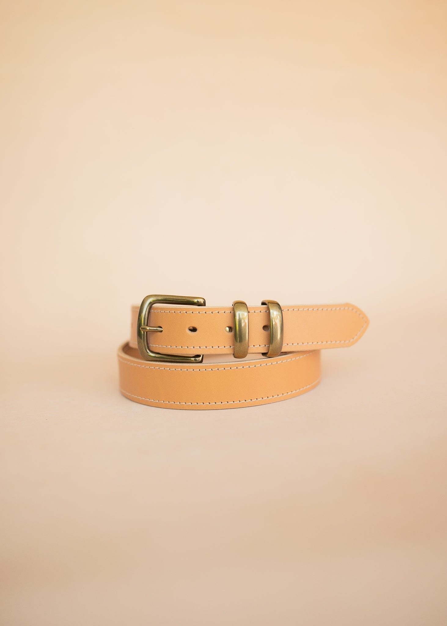 The Real McCaul Leathergoods Belts Rancher Belt 35mm - Natural Australian Made Australian Owned Australian Made Solid Leather Full Grain Rancher Belt- Brass Buckle - Natural