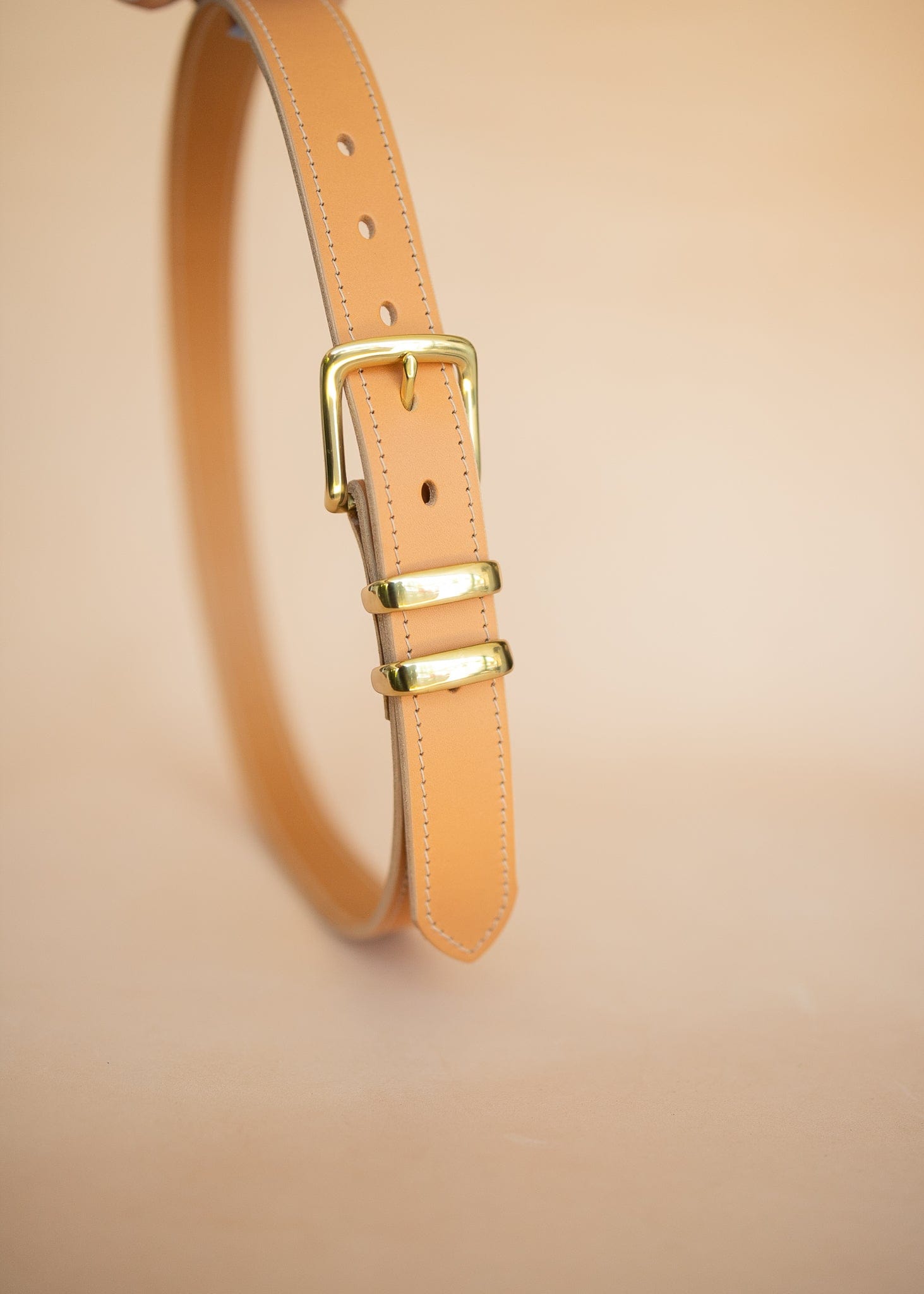 The Real McCaul Leathergoods Belts Rancher Belt 35mm - Natural Australian Made Australian Owned Australian Made Solid Leather Full Grain Rancher Belt- Brass Buckle - Natural