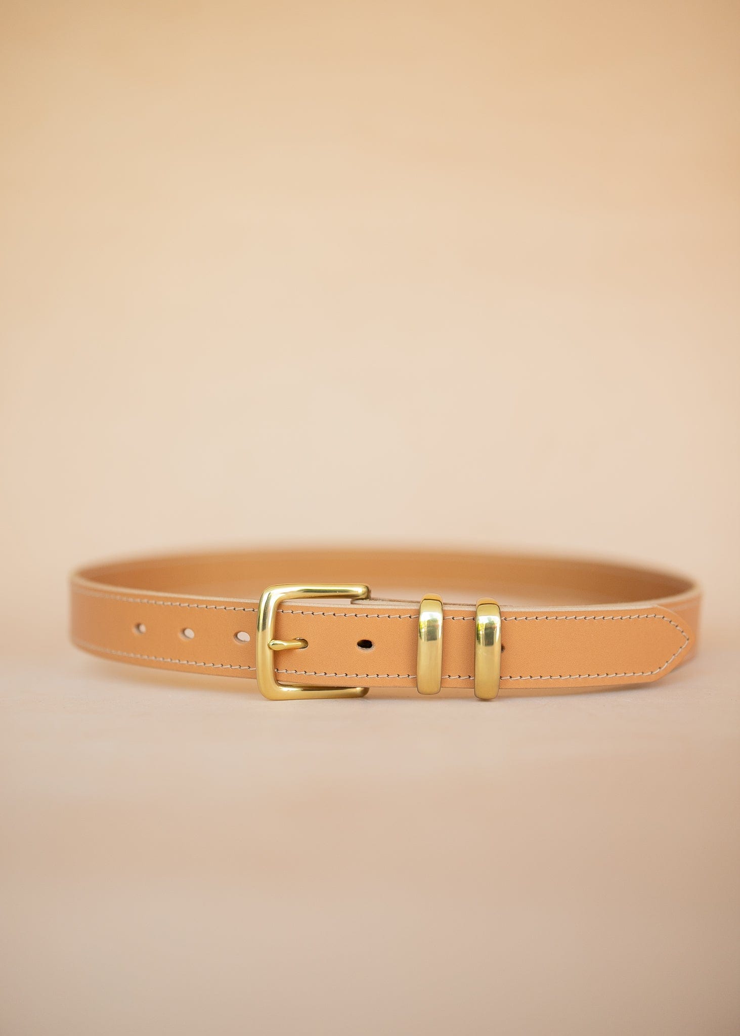 The Real McCaul Leathergoods Belts Rancher Belt 35mm - Natural Australian Made Australian Owned Australian Made Solid Leather Full Grain Rancher Belt- Brass Buckle - Natural