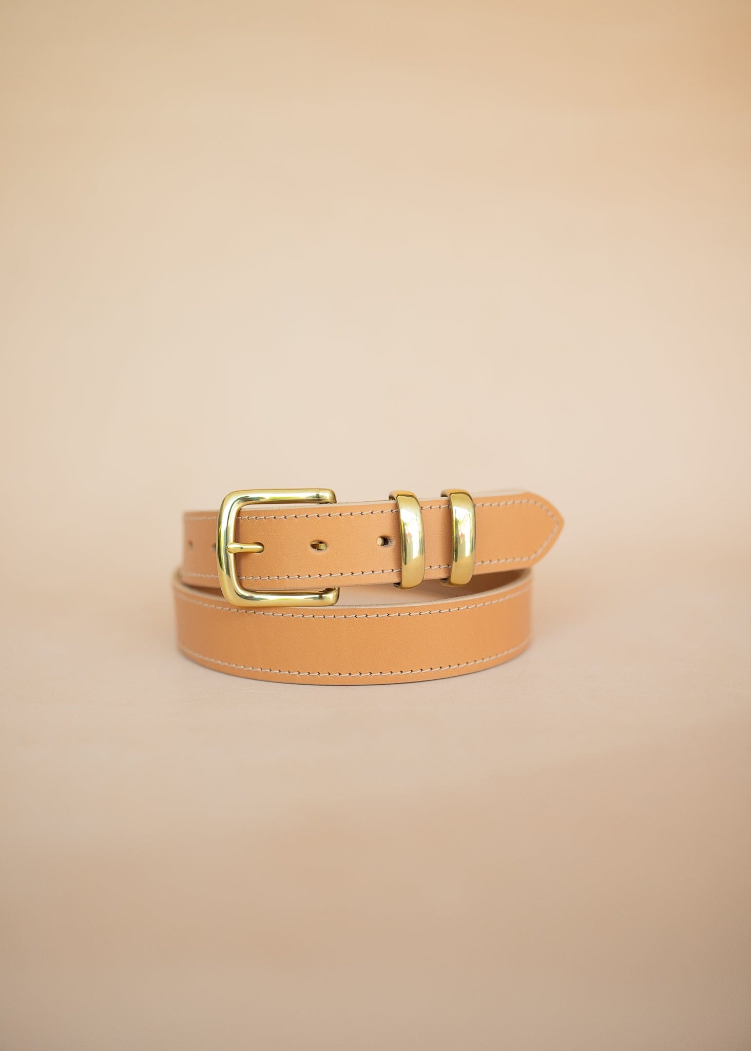 The Real McCaul Leathergoods Belts Rancher Belt 35mm - Natural Australian Made Australian Owned Australian Made Solid Leather Full Grain Rancher Belt- Brass Buckle - Natural