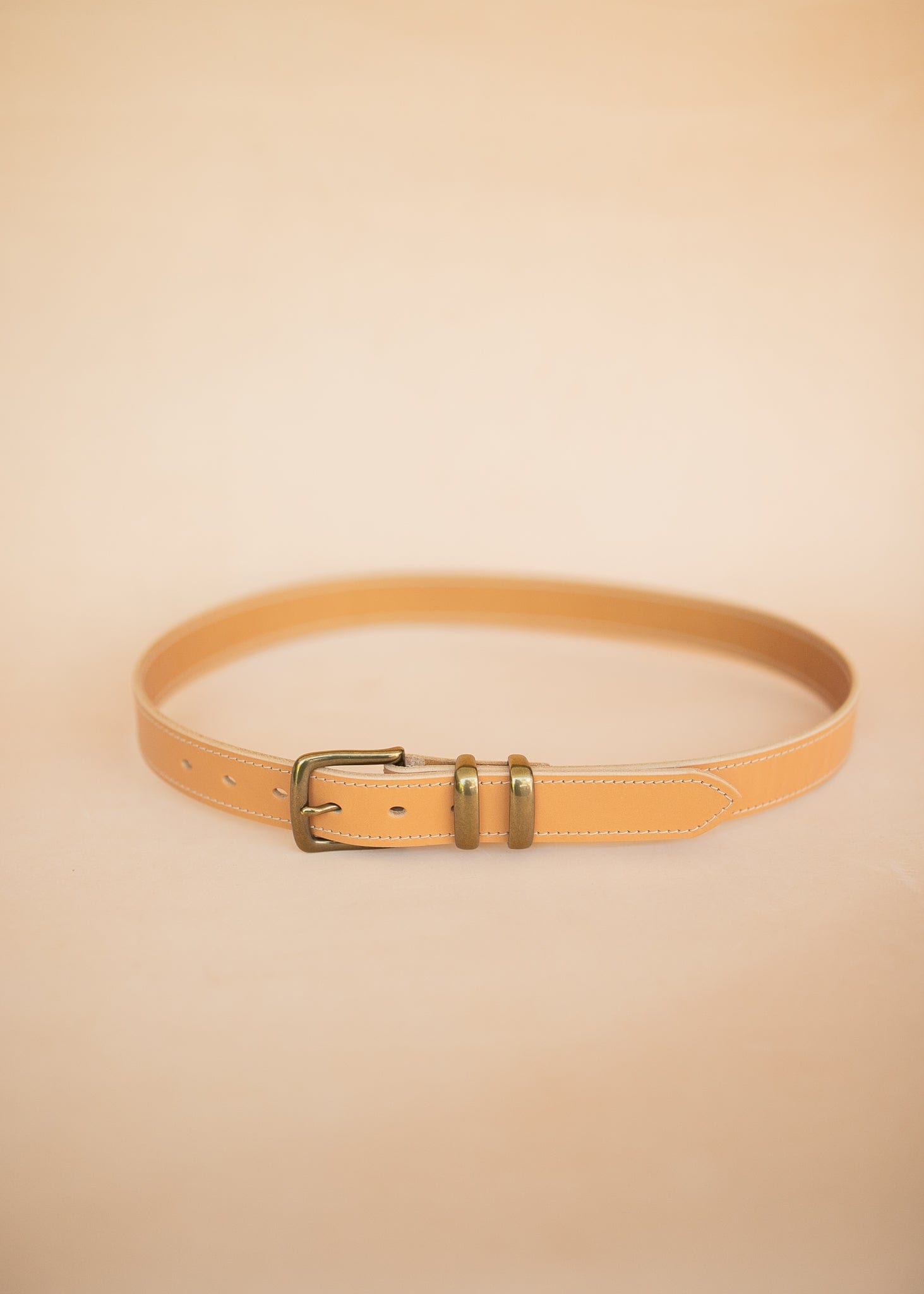 The Real McCaul Leathergoods Belts Rancher Belt 35mm - Natural Australian Made Australian Owned Australian Made Solid Leather Full Grain Rancher Belt- Brass Buckle - Natural