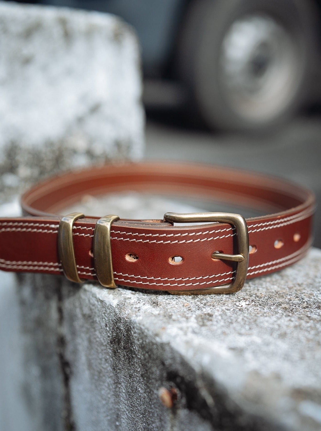 Solid Leather Men's Belt - Handmade in Australia - Brass Buckle