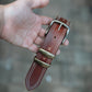 The Real McCaul Leathergoods Belts Serge Belt 38mm - Double Stitch - Cognac Australian Made Australian Owned Australian Made Solid Leather Full Grain Rancher Belt- Black