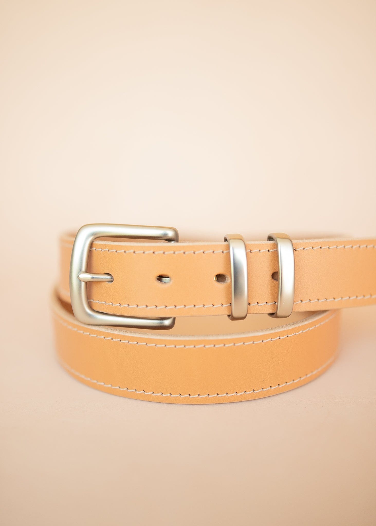 The Real McCaul Leathergoods Belts Silver / 28" (71cm) Rancher Belt 35mm - Natural Australian Made Australian Owned Australian Made Solid Leather Full Grain Rancher Belt- Brass Buckle - Natural