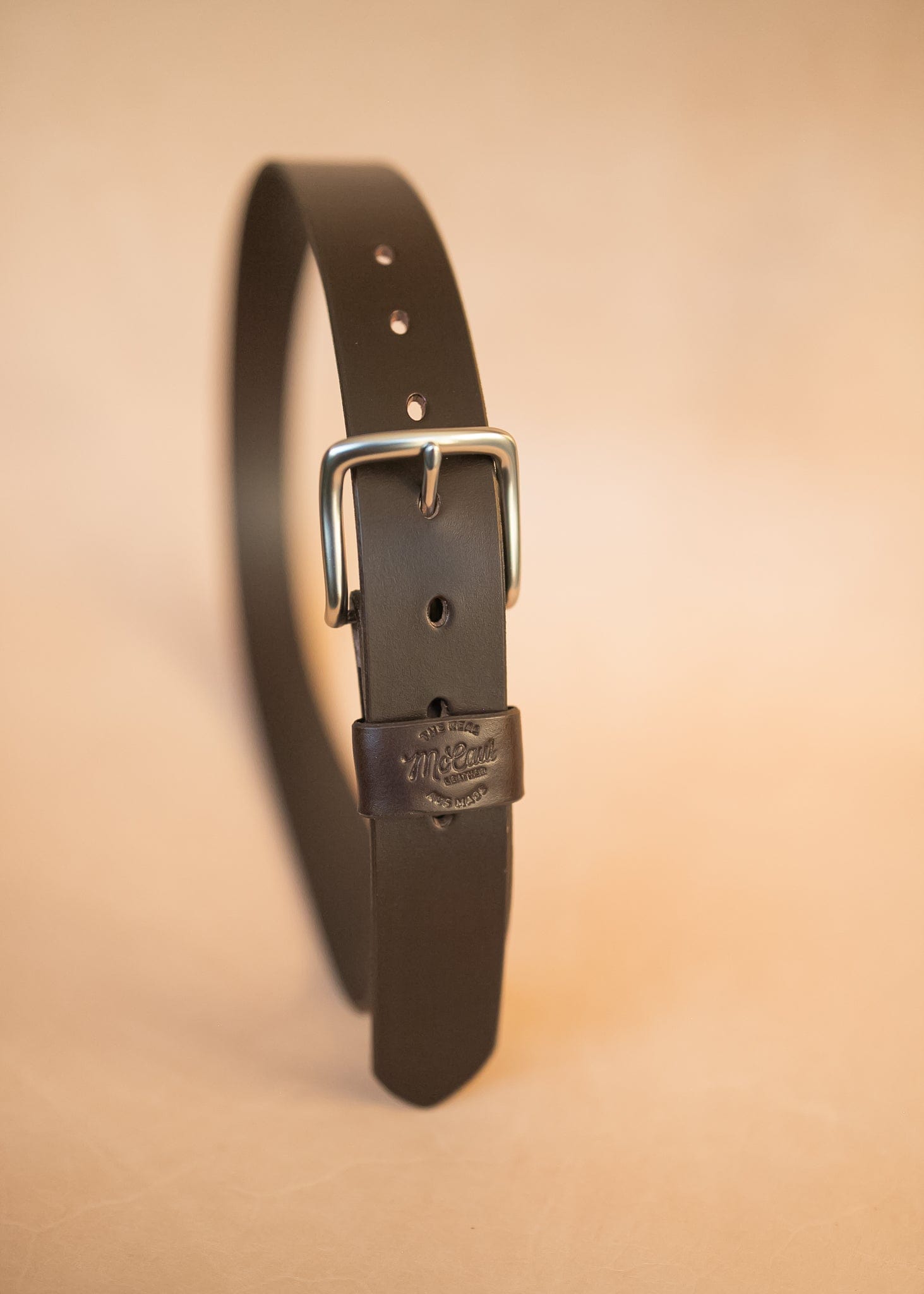 The Real McCaul Leathergoods Belts Silver / 30” (77cm) Legacy Casual Belt 38mm - Dark Brown Australian Made Australian Owned Solid Leather Men's Belt - Handmade in Australia - Dark Brown - Brass Buckle