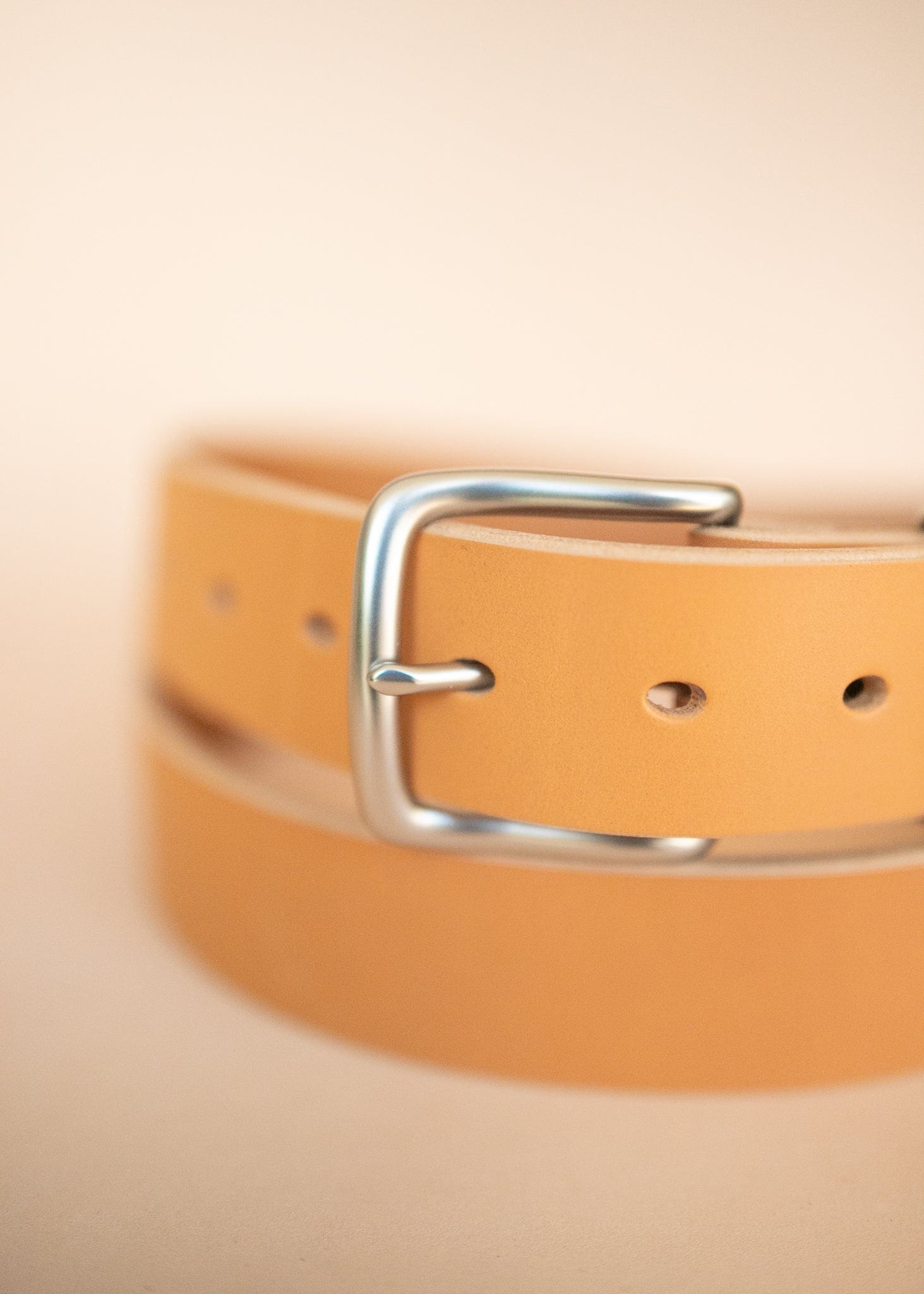 The Real McCaul Leathergoods Belts Silver / 30” (77cm) Plain 38mm Belt - Natural Australian Made Australian Owned Solid Leather Men's Belt - Handmade in Australia - Natural - Brass Buckle