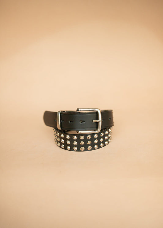 The Real McCaul Leathergoods Belts Studded Leather Belt Australian Made Australian Owned Leather Studded Black Belt- Made In Australia