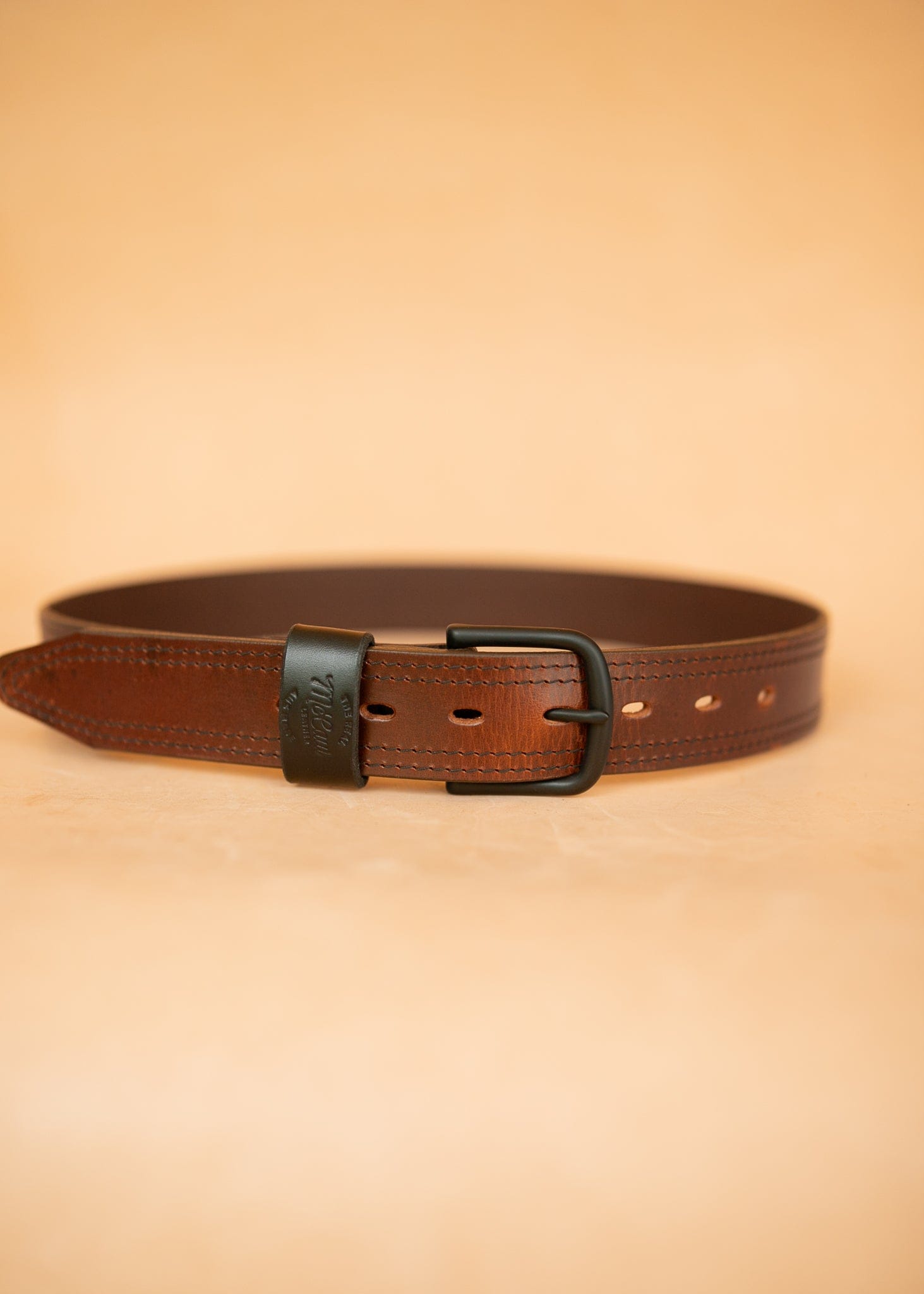The Real McCaul Leathergoods Belts The Luke Belt 38mm Australian Made Australian Owned Australian Made Solid Leather Full Grain Wide Belt Men's - Brown