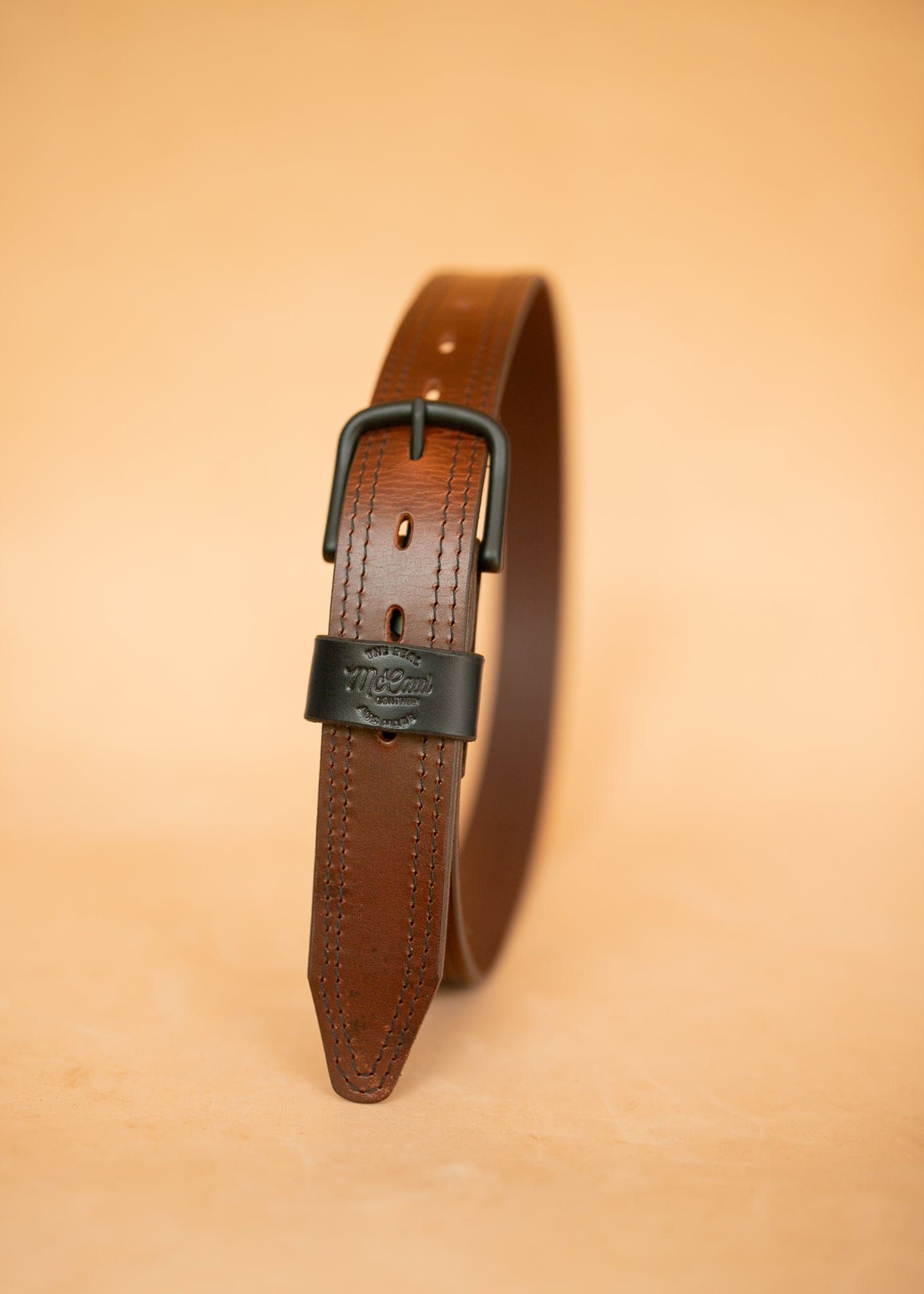 The Real McCaul Leathergoods Belts The Luke Belt 38mm Australian Made Australian Owned Australian Made Solid Leather Full Grain Wide Belt Men's - Brown