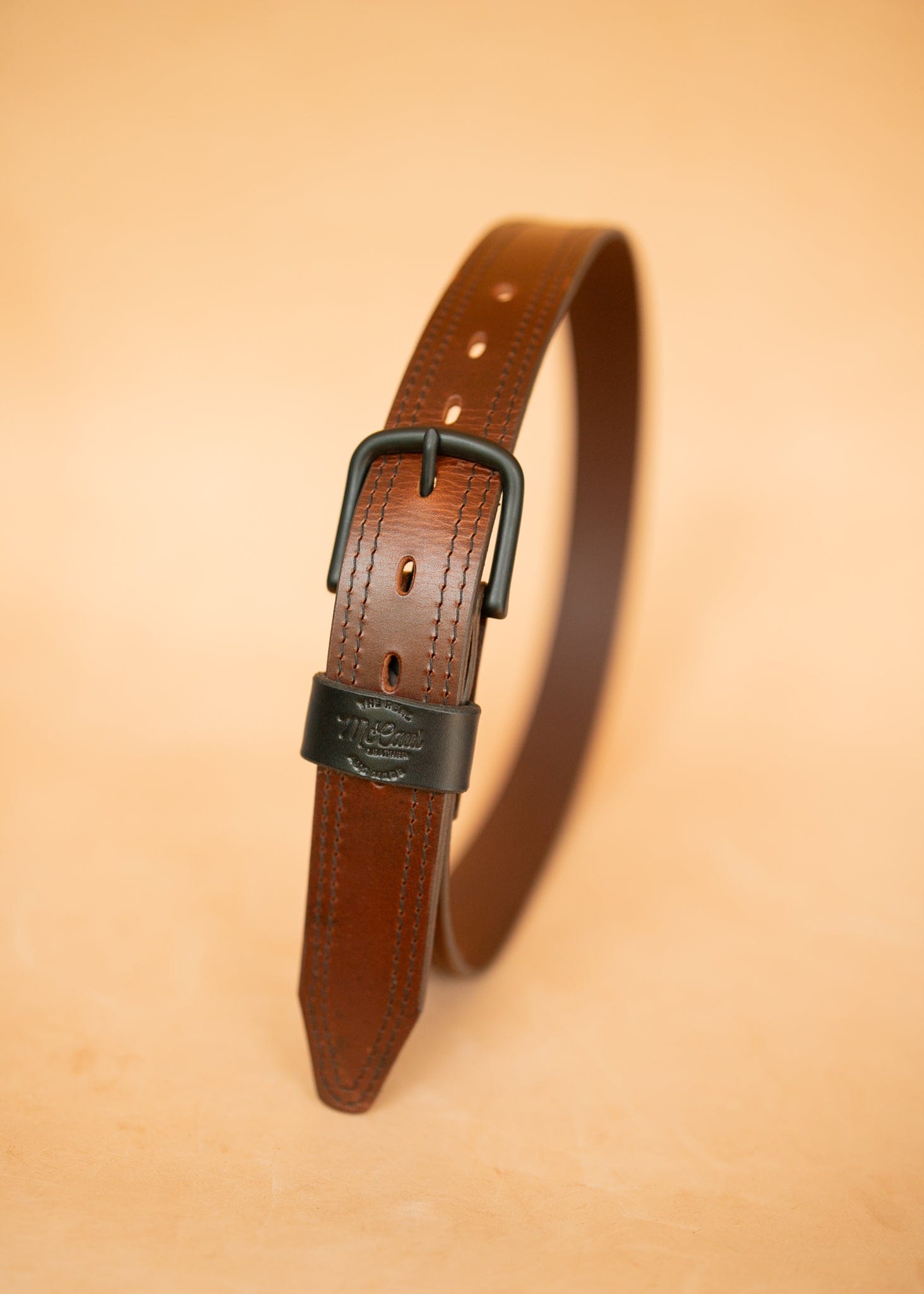 The Real McCaul Leathergoods Belts The Luke Belt 38mm Australian Made Australian Owned Australian Made Solid Leather Full Grain Wide Belt Men's - Brown