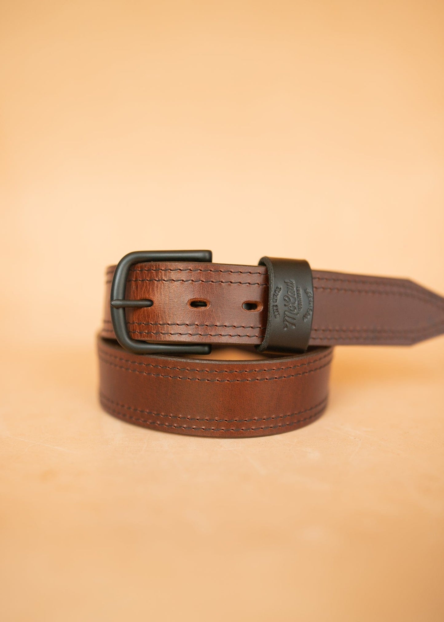 The Real McCaul Leathergoods Belts The Luke Belt 38mm Australian Made Australian Owned Australian Made Solid Leather Full Grain Wide Belt Men's - Brown