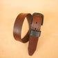 The Real McCaul Leathergoods Belts The Luke Belt 38mm Australian Made Australian Owned Australian Made Solid Leather Full Grain Wide Belt Men's - Brown