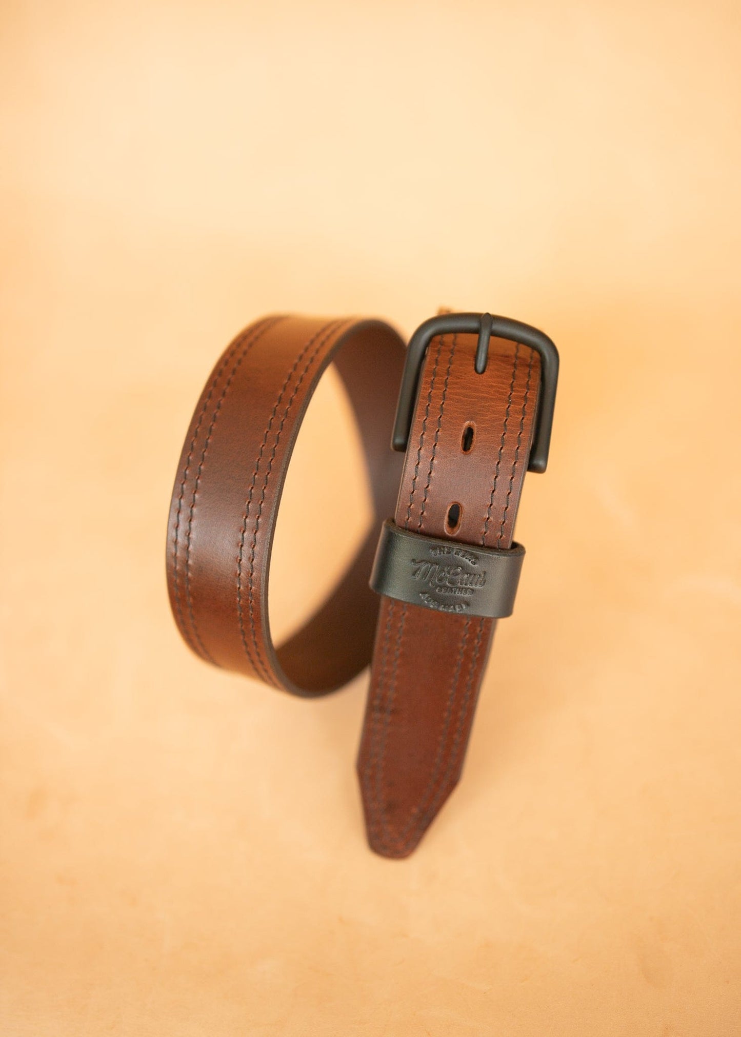 The Real McCaul Leathergoods Belts The Luke Belt 38mm Australian Made Australian Owned Australian Made Solid Leather Full Grain Wide Belt Men's - Brown