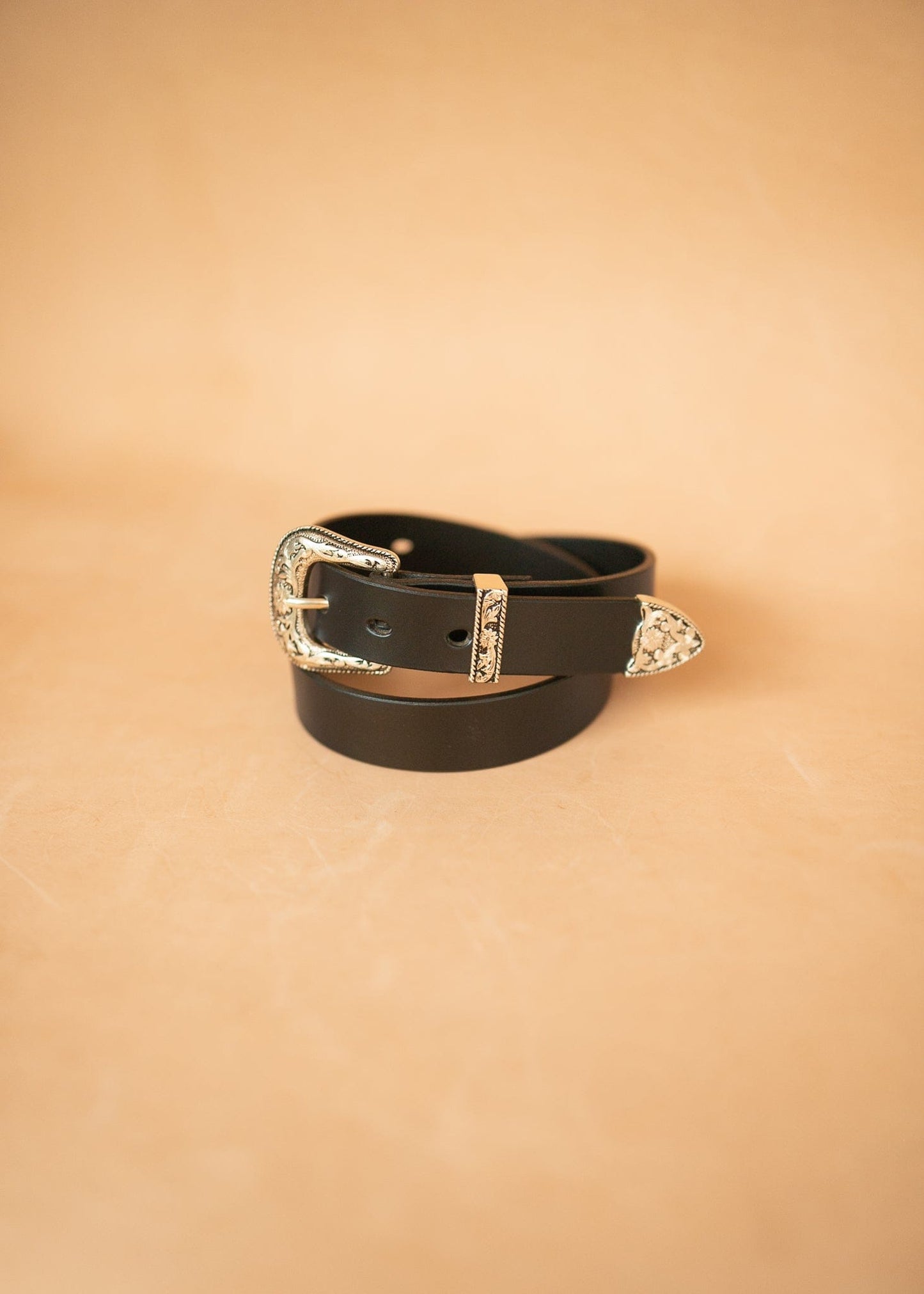 The Real McCaul Leathergoods Belts Western Style Buckle Belt - 30mm - Black Australian Made Australian Owned Croc Embossed Genuine Leather Western Women's Belt - 30mm - Black