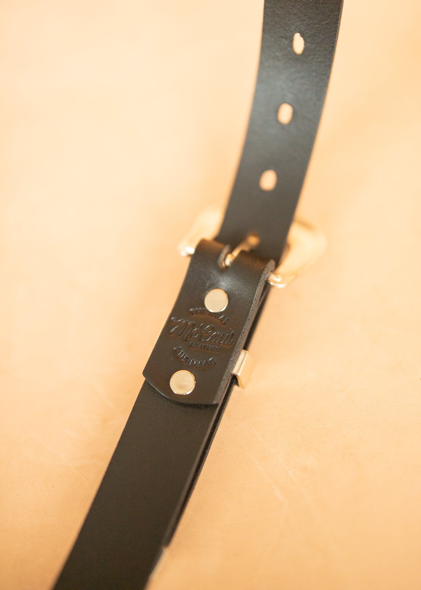 The Real McCaul Leathergoods Belts Western Style Buckle Belt - 30mm - Black Australian Made Australian Owned Croc Embossed Genuine Leather Western Women's Belt - 30mm - Black