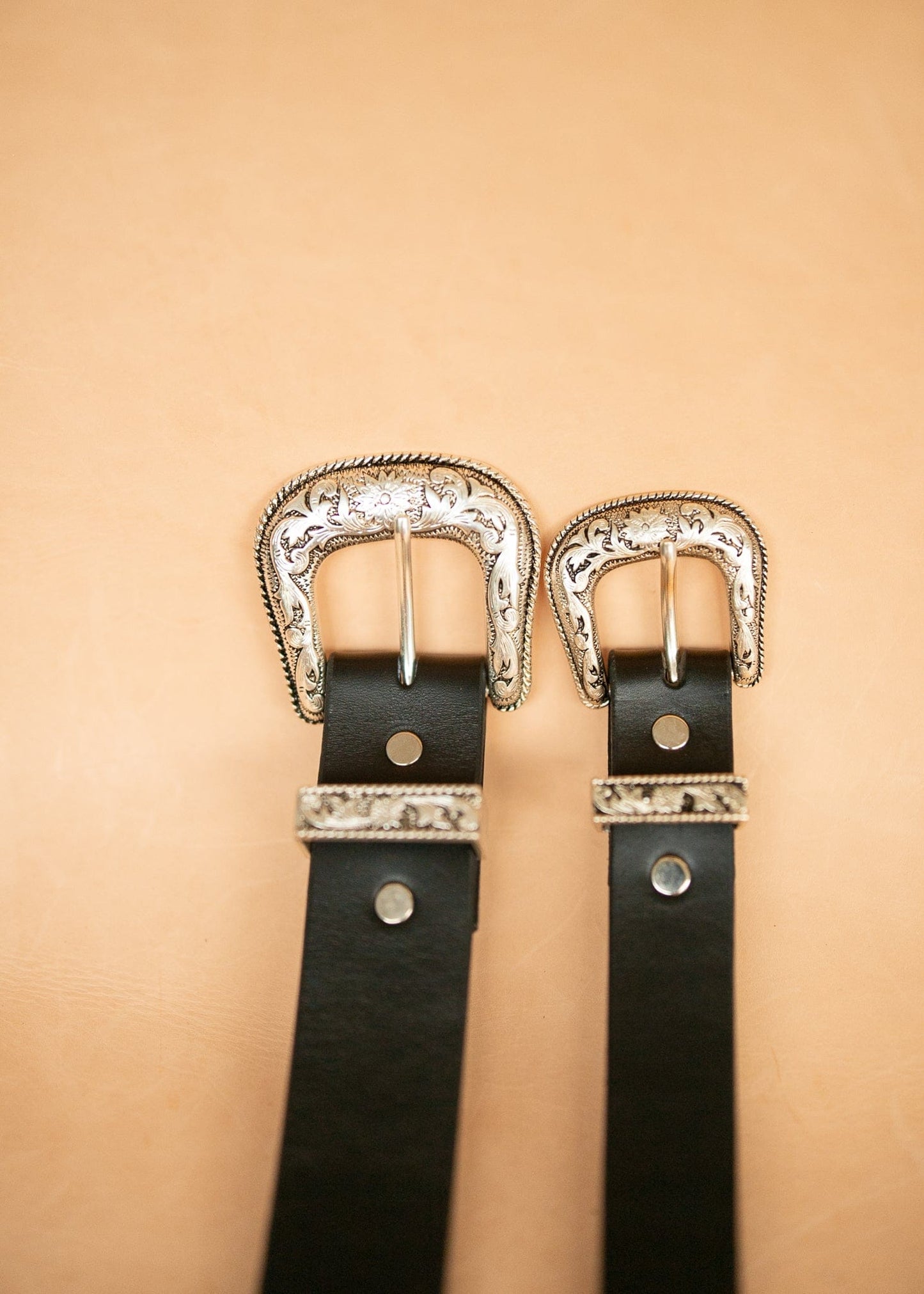 The Real McCaul Leathergoods Belts Western Style Buckle Belt - 38mm - Black Australian Made Australian Owned Croc Embossed Genuine Leather Western Women's Belt - 30mm - Black