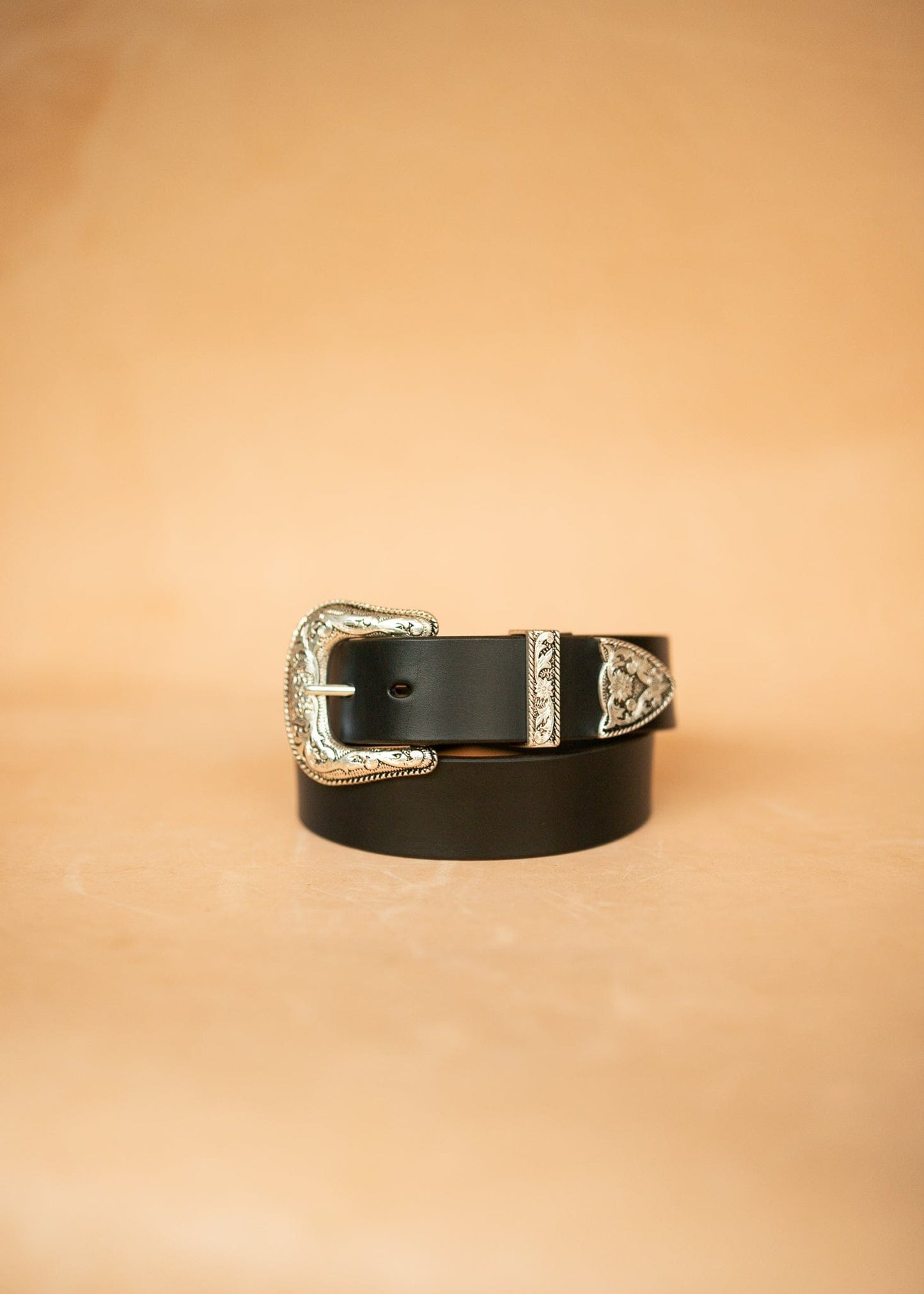 The Real McCaul Leathergoods Belts Western Style Buckle Belt - 38mm - Black Australian Made Australian Owned Croc Embossed Genuine Leather Western Women's Belt - 30mm - Black