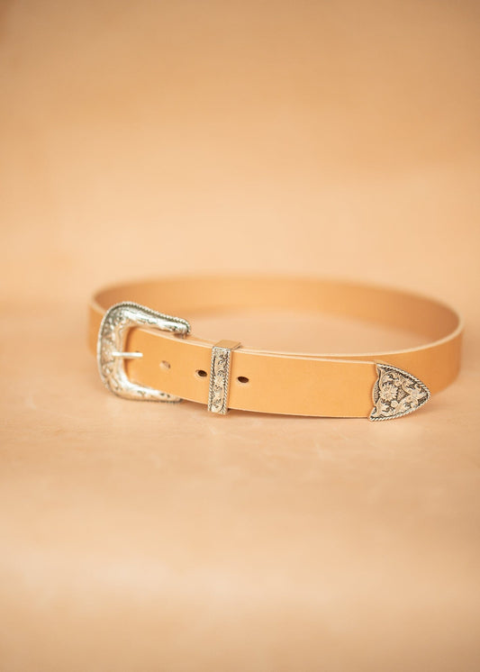 The Real McCaul Leathergoods Belts Western Style Buckle Belt - 38mm - Natural Australian Made Australian Owned Croc Embossed Genuine Leather Western Women's Belt - 30mm - Black