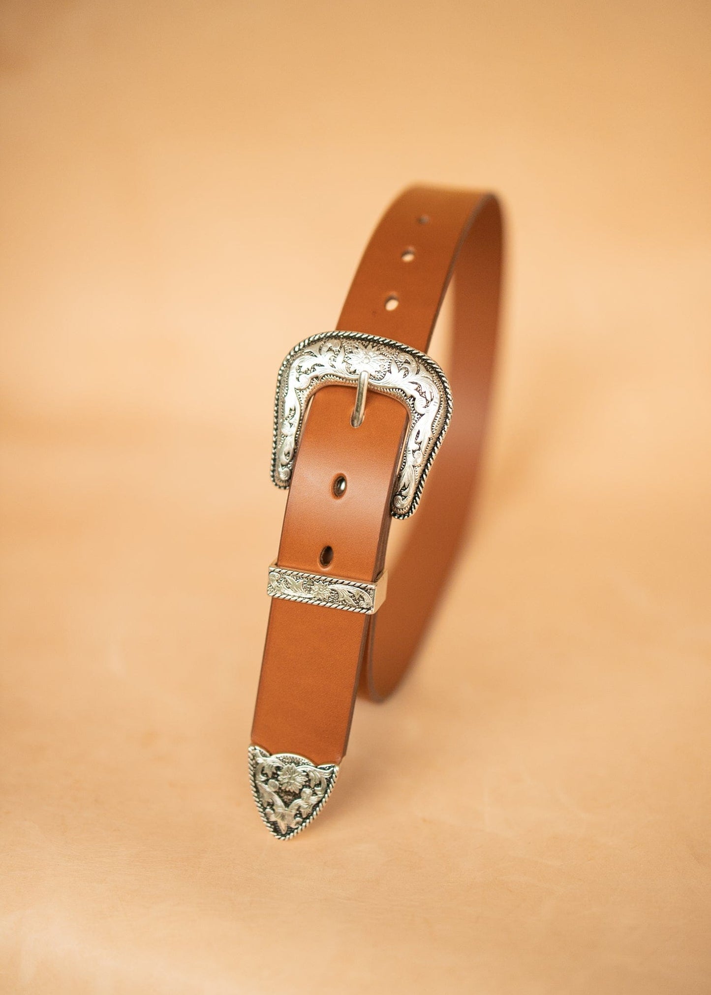 The Real McCaul Leathergoods Belts Western Style Buckle Belt - 38mm - Tan Australian Made Australian Owned Croc Embossed Genuine Leather Western Women's Belt - 30mm - Black