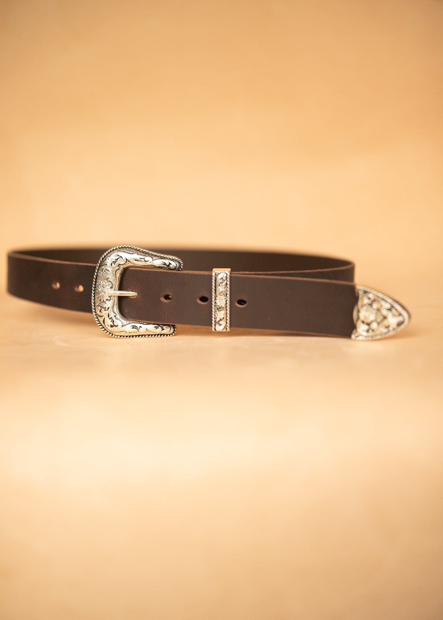 The Real McCaul Leathergoods Belts Western Style Buckle Belt - 38mm - Vintage Brown Australian Made Australian Owned Croc Embossed Genuine Leather Western Women's Belt - 30mm - Black