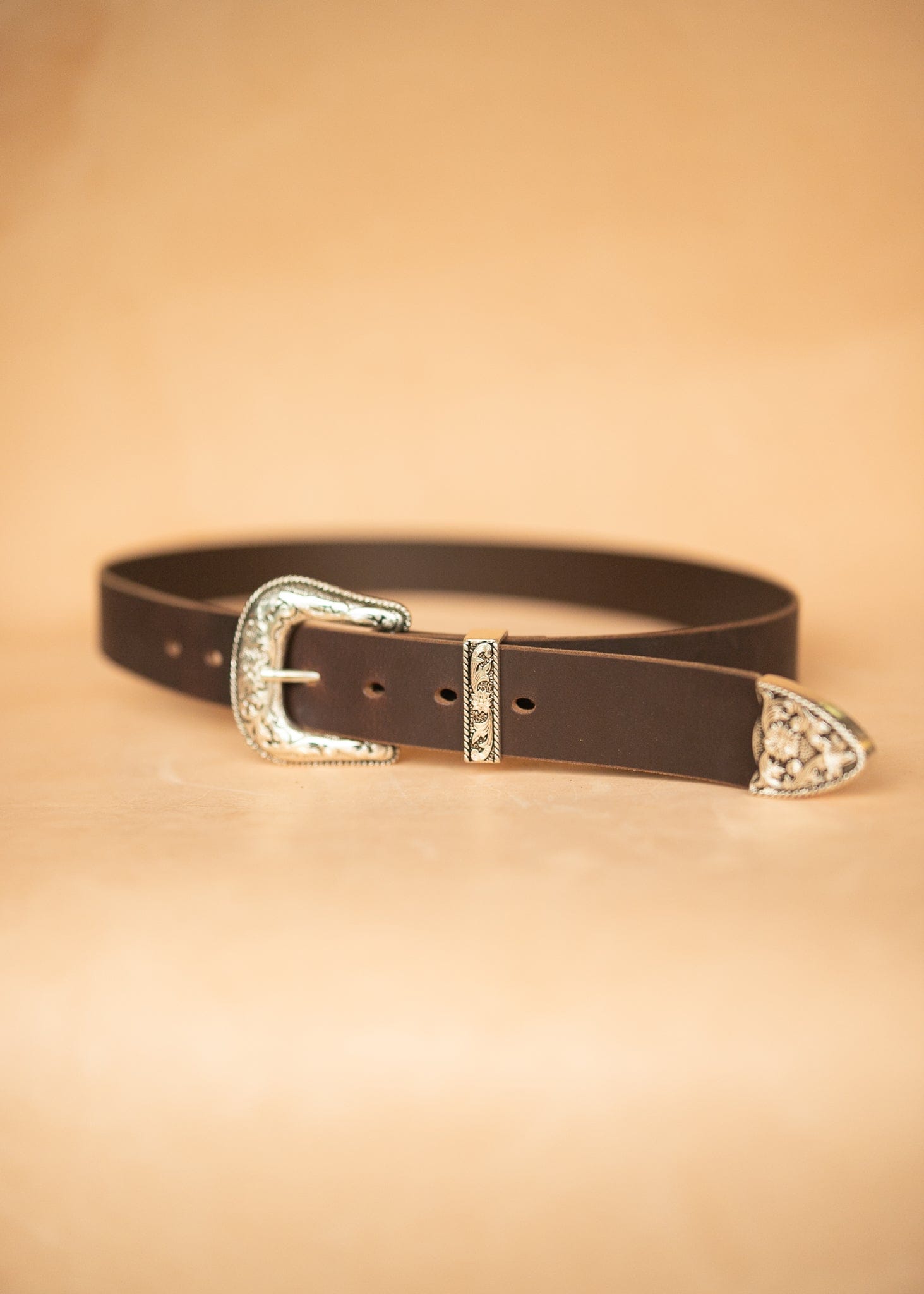 The Real McCaul Leathergoods Belts Western Style Buckle Belt - 38mm - Vintage Brown Australian Made Australian Owned Croc Embossed Genuine Leather Western Women's Belt - 30mm - Black