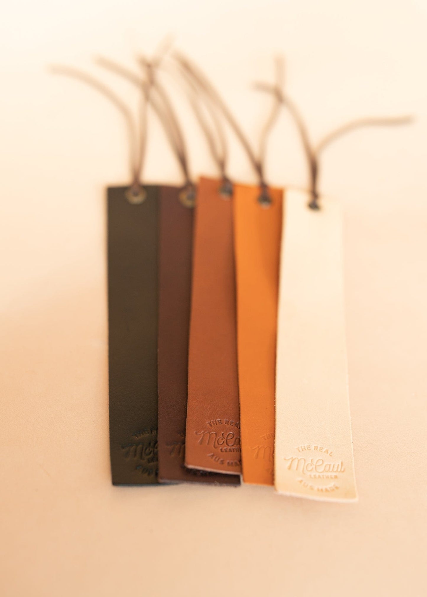 The Real McCaul Leathergoods Bookmark Australian Made Australian Owned Leather Bookmark Handmade in Australia