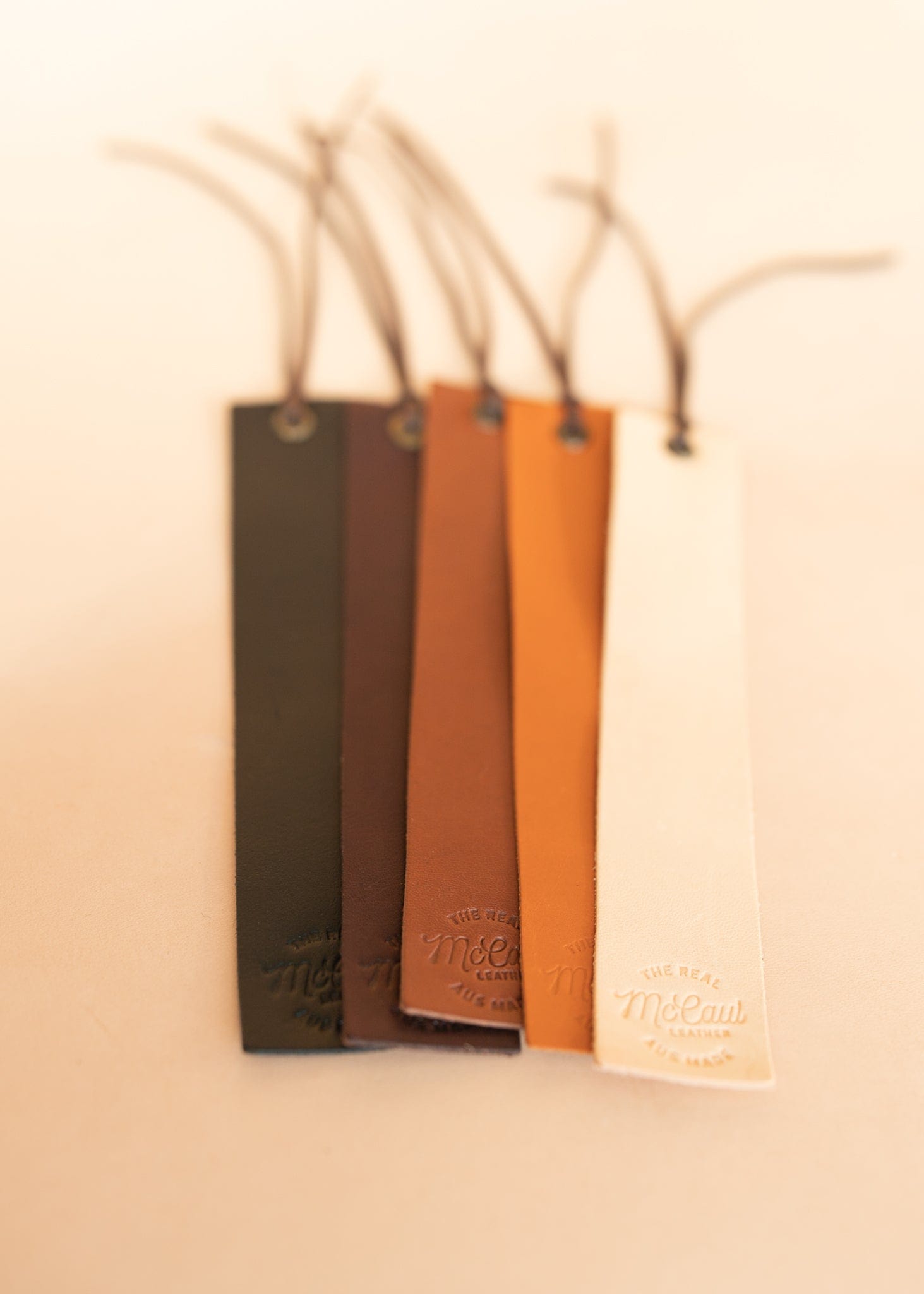 The Real McCaul Leathergoods Bookmark Australian Made Australian Owned Leather Bookmark Handmade in Australia