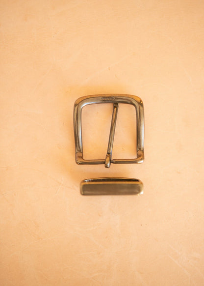 The Real McCaul Leathergoods Buckle Solid Brass Belt Buckle Set - 38mm - Antique Brass Australian Made Australian Owned Solid Brass Belt Buckle Set - 38mm - Antique Brass